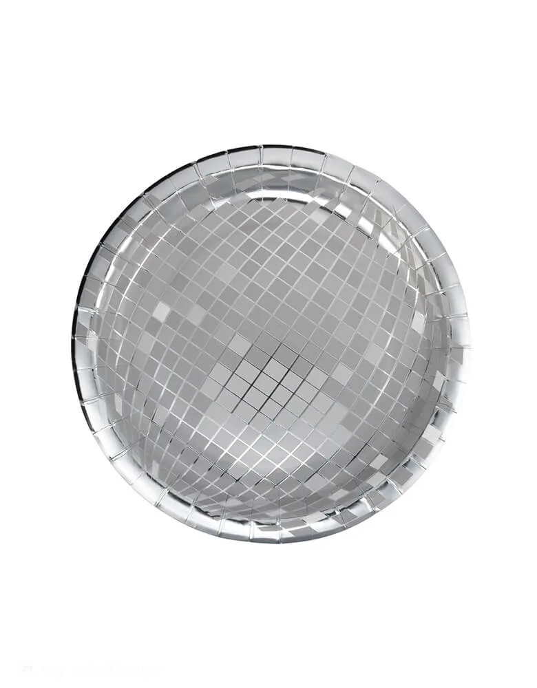 Silver Disco Ball Shaped Plates (Set of 8)