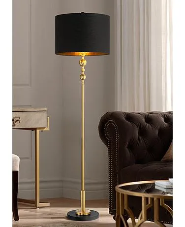 Lighting Harlowe 63 Inch High Black And Gold Floor Lamp 4723d
