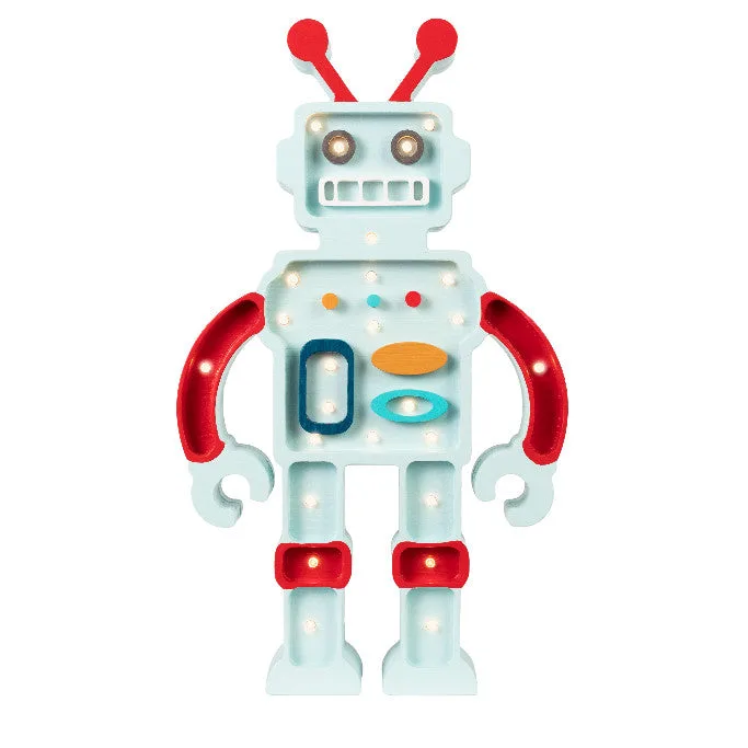Lámparas de robot y dinosaurio para niños