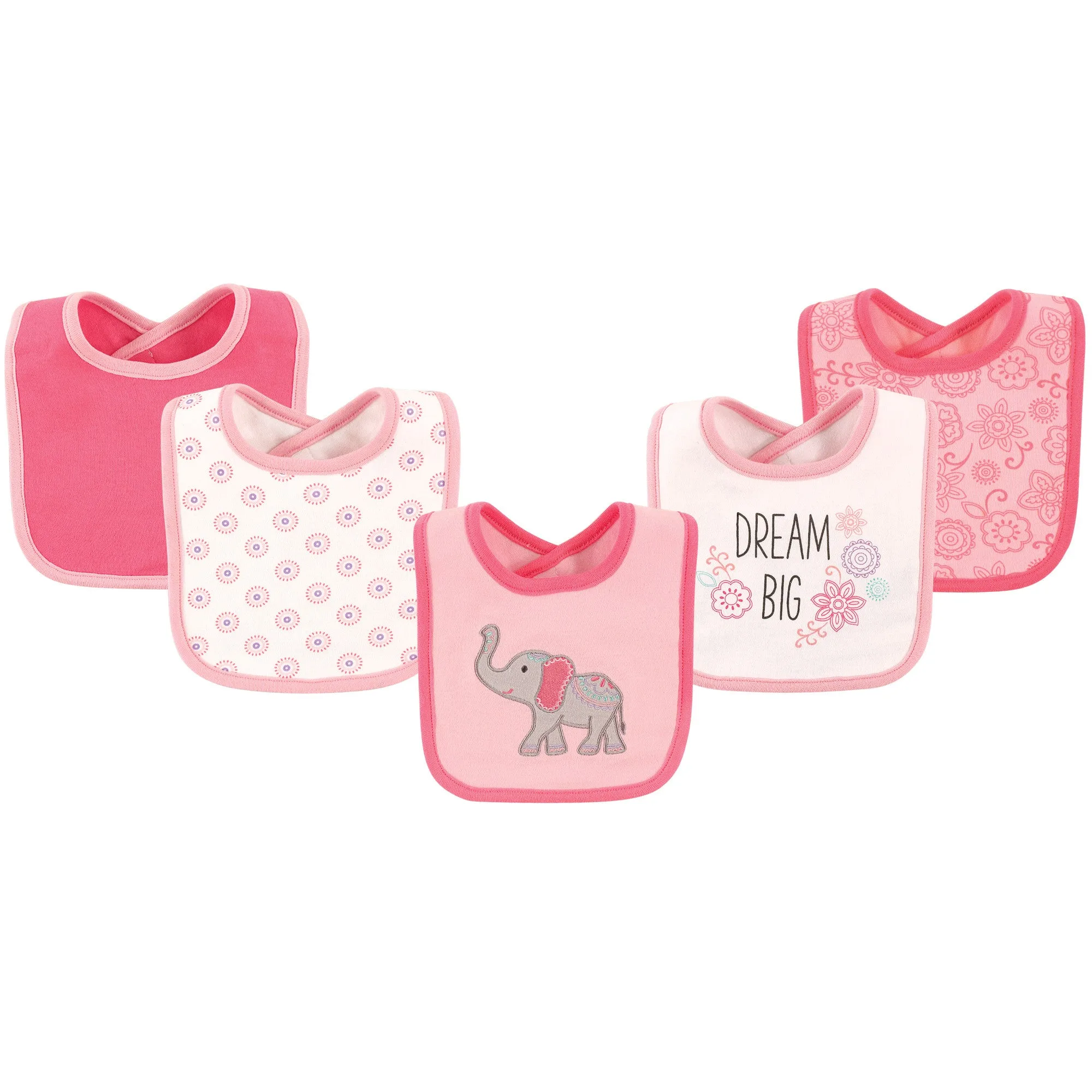 Hudson Baby Cotton Bibs, Elephant