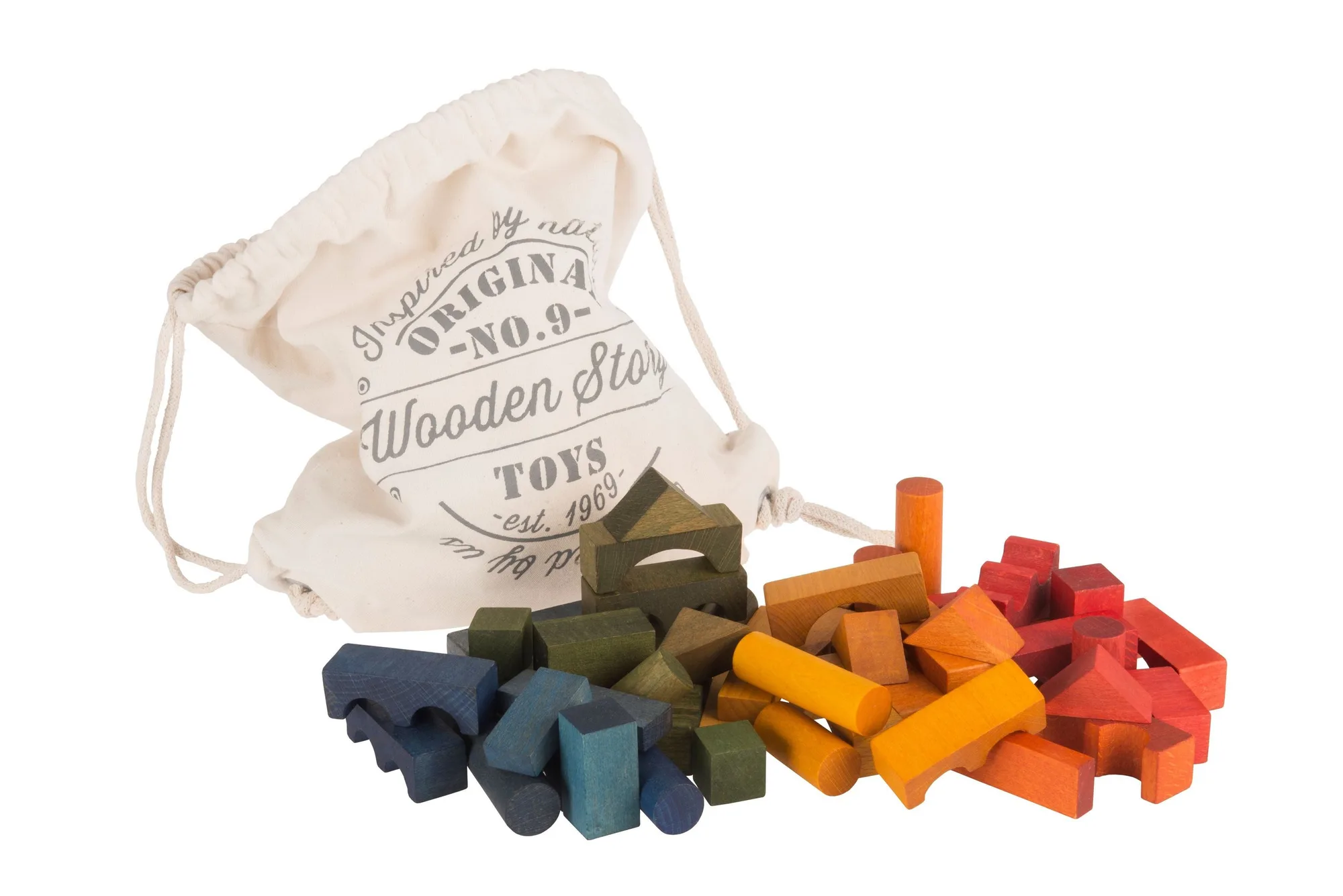 Rainbow blocks In Sack - 60 pcs