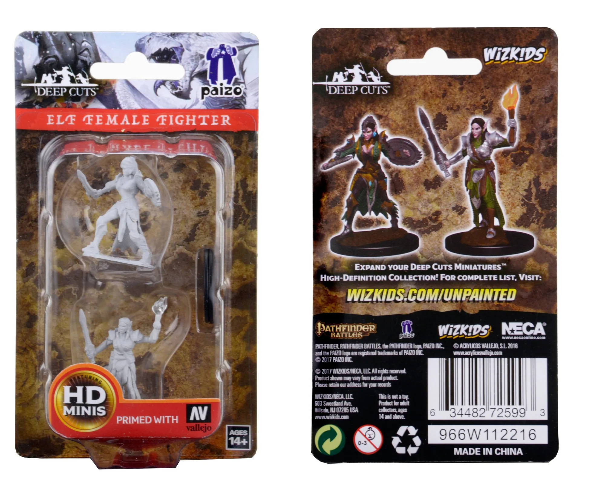 Pathfinder Battles Deep Cuts Unpainted Miniatures: Elf Female Fighter