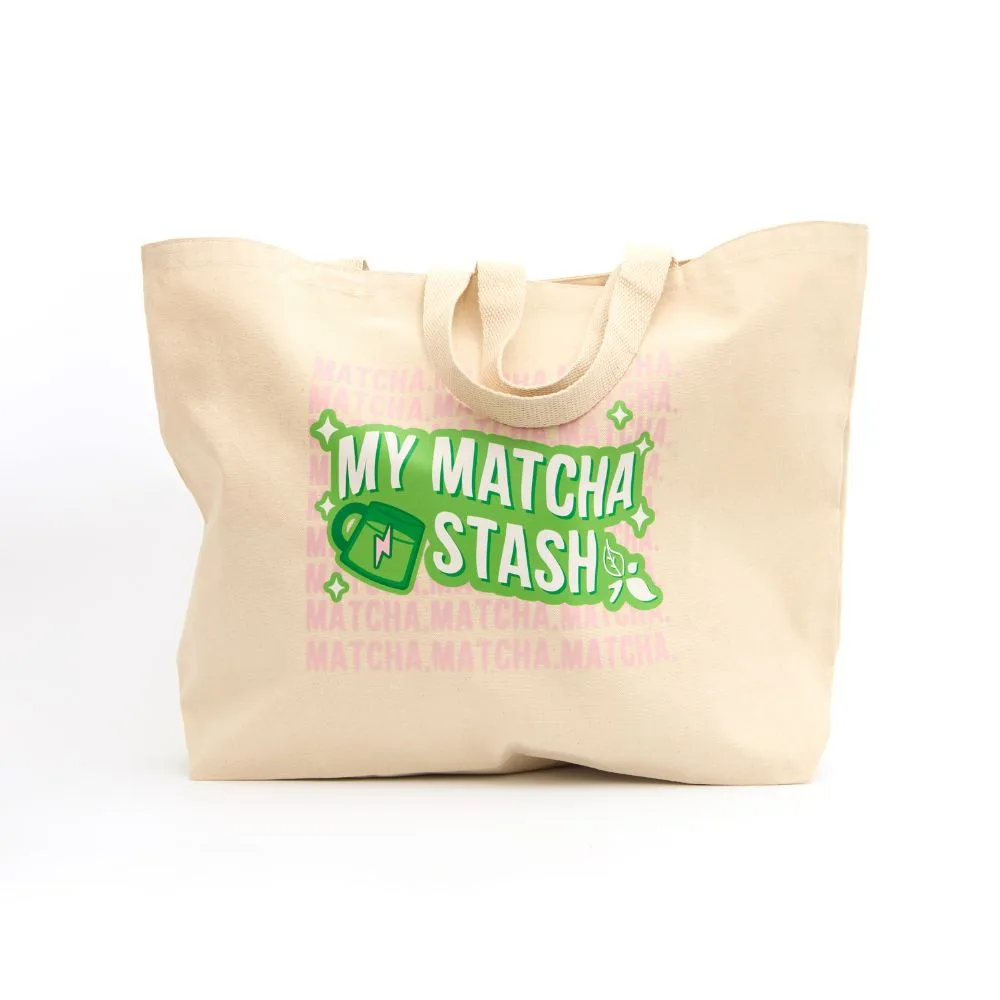 Matcha Stash Canvas Bag