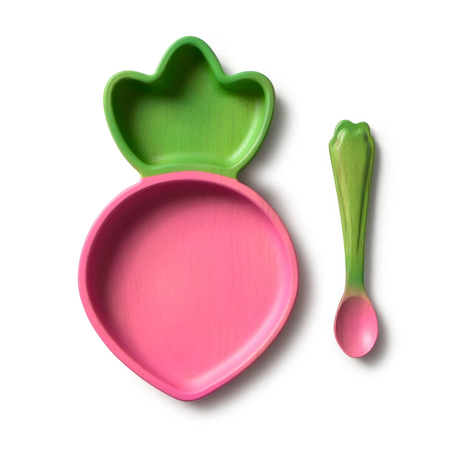 Set de plato y cuchara Ramona the Radish: Comer verduras divertido
