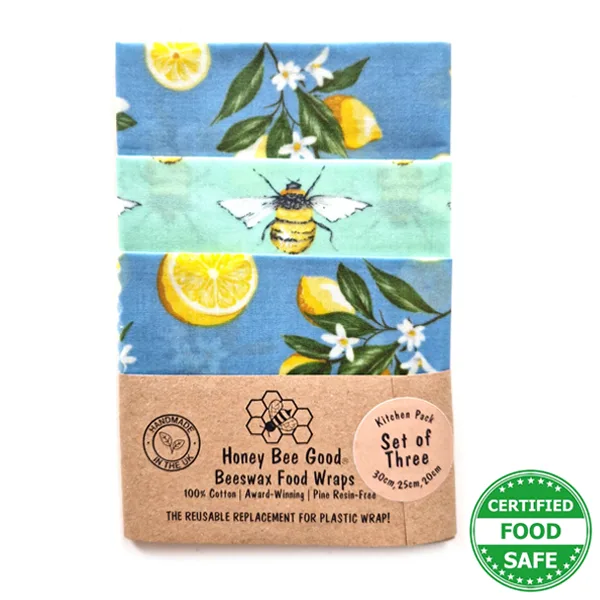Beeswax Wraps – Lemonade – Set of 3