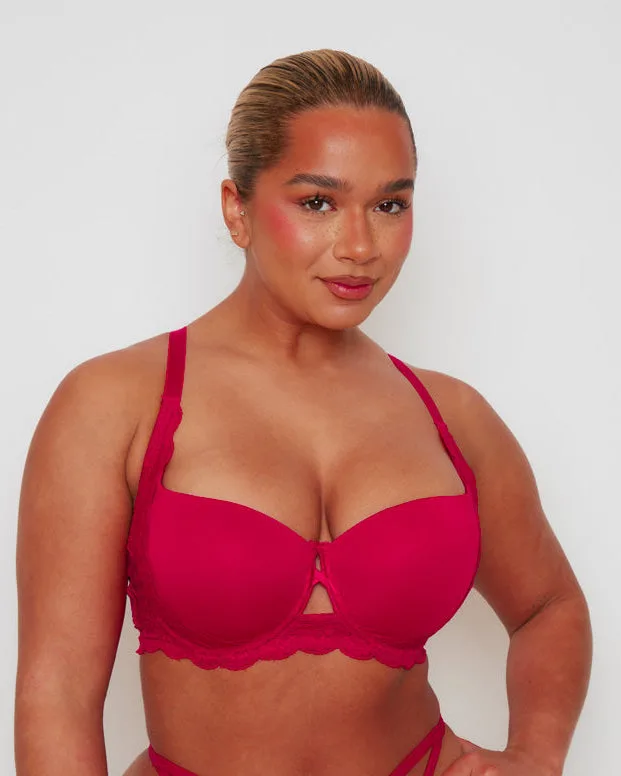 Daley Lace T-shirt Bra : Very Cherry