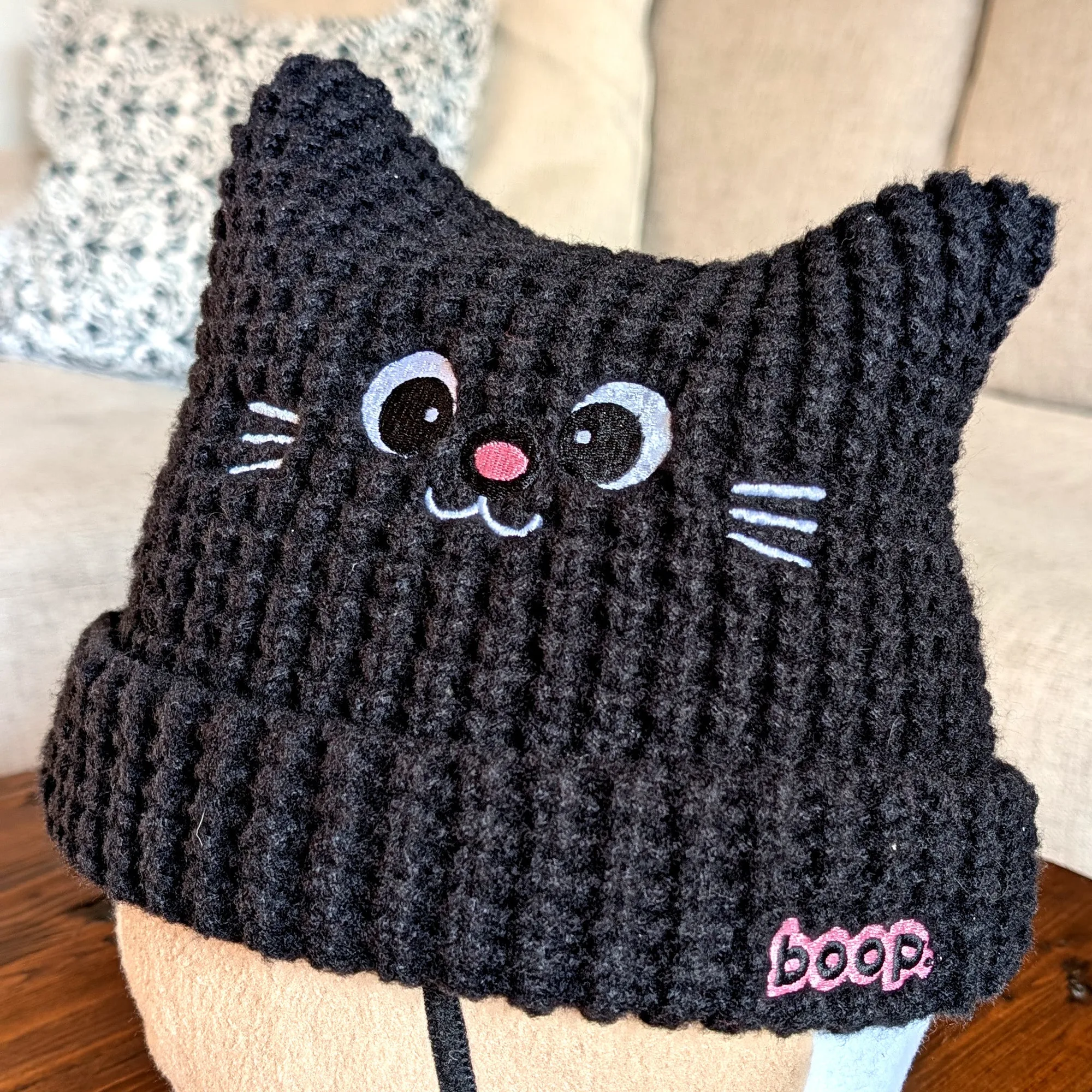 Boop Black Knit Hat