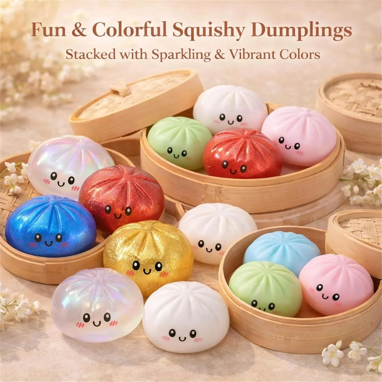 Tiny Dumpling Squish Squeeze Glitter/Tie Dye/Solid