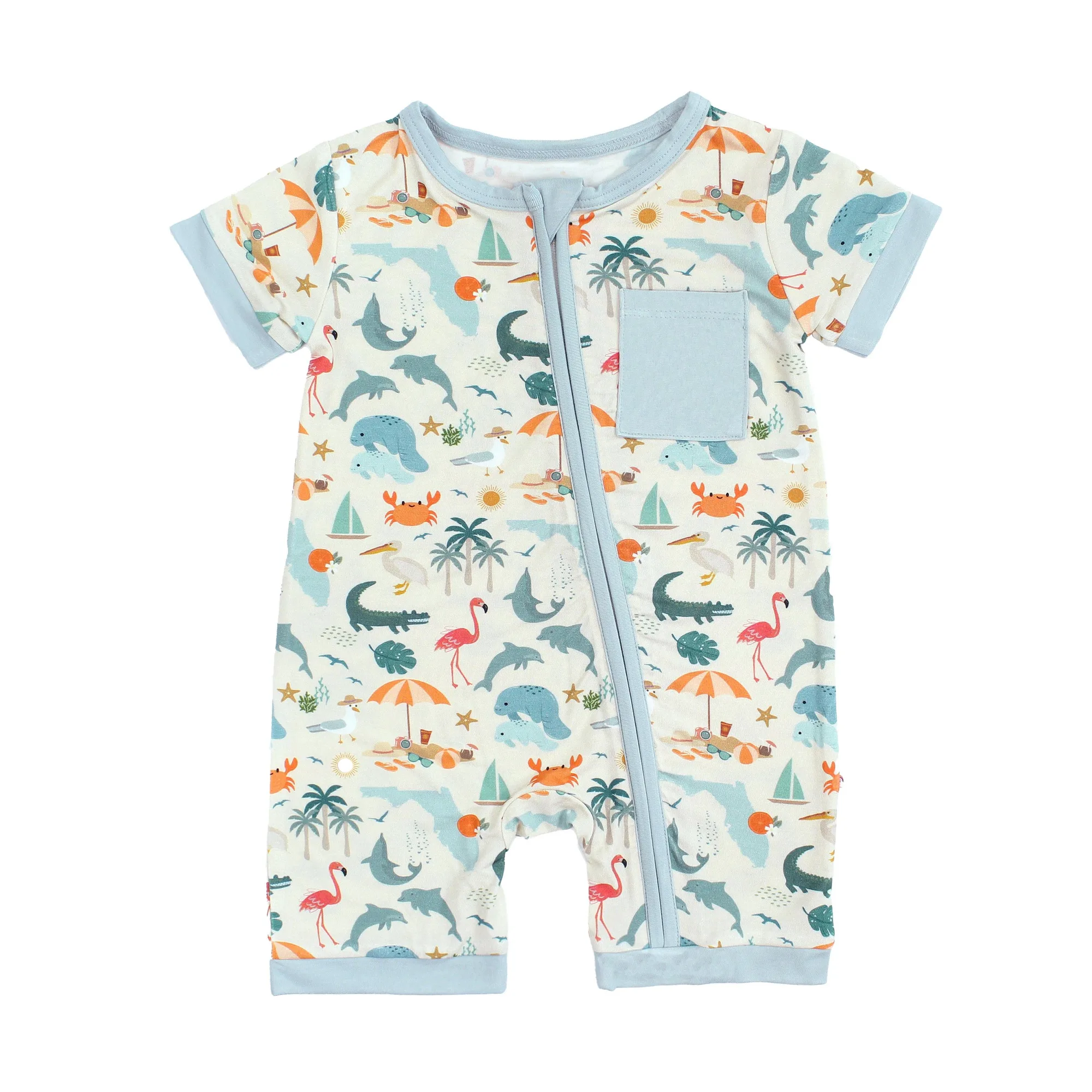 Explore Florida Bamboo Baby Shortie Romper