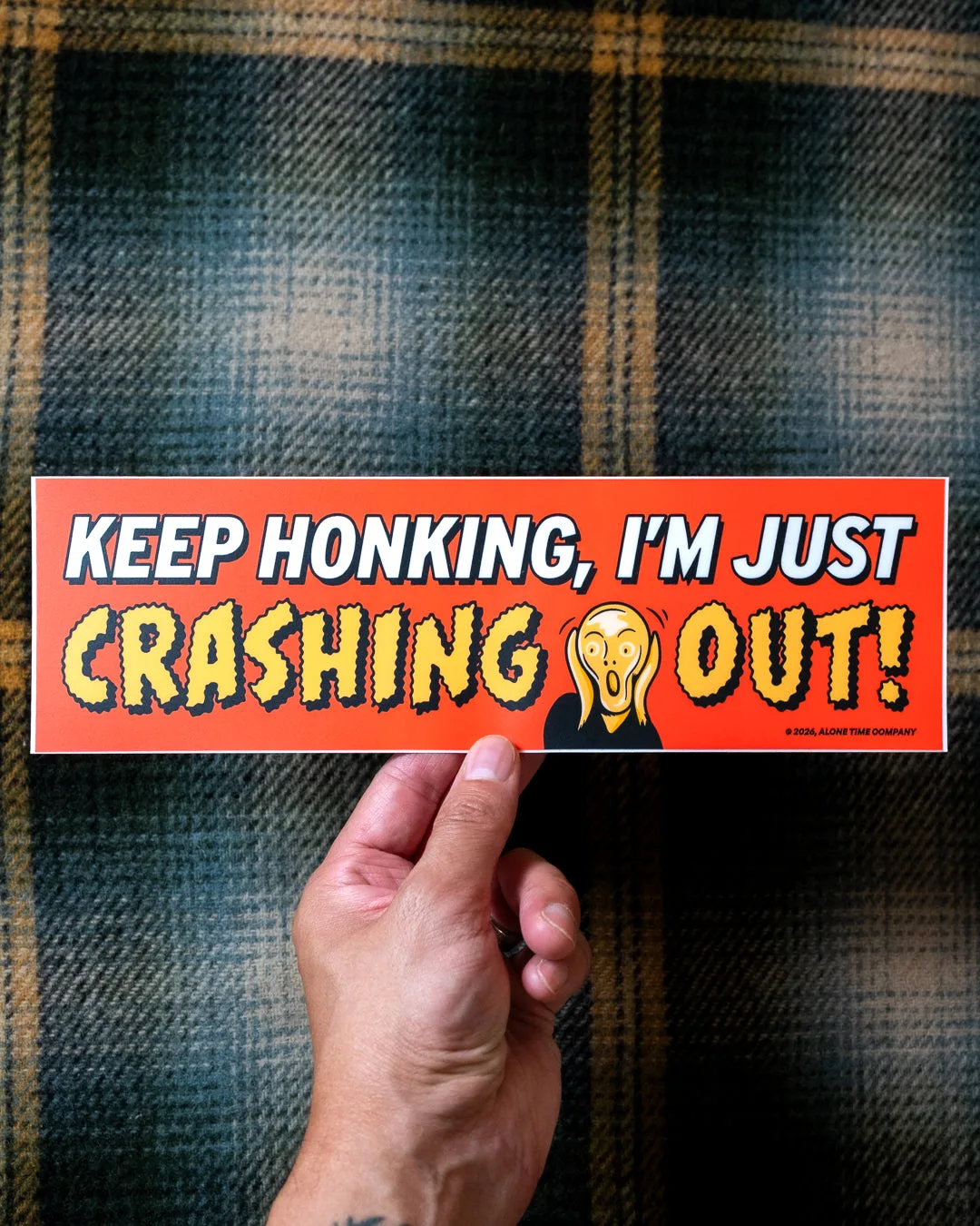 Crashing Out - Autocollant vinyle pare-chocs - 10" x 3"