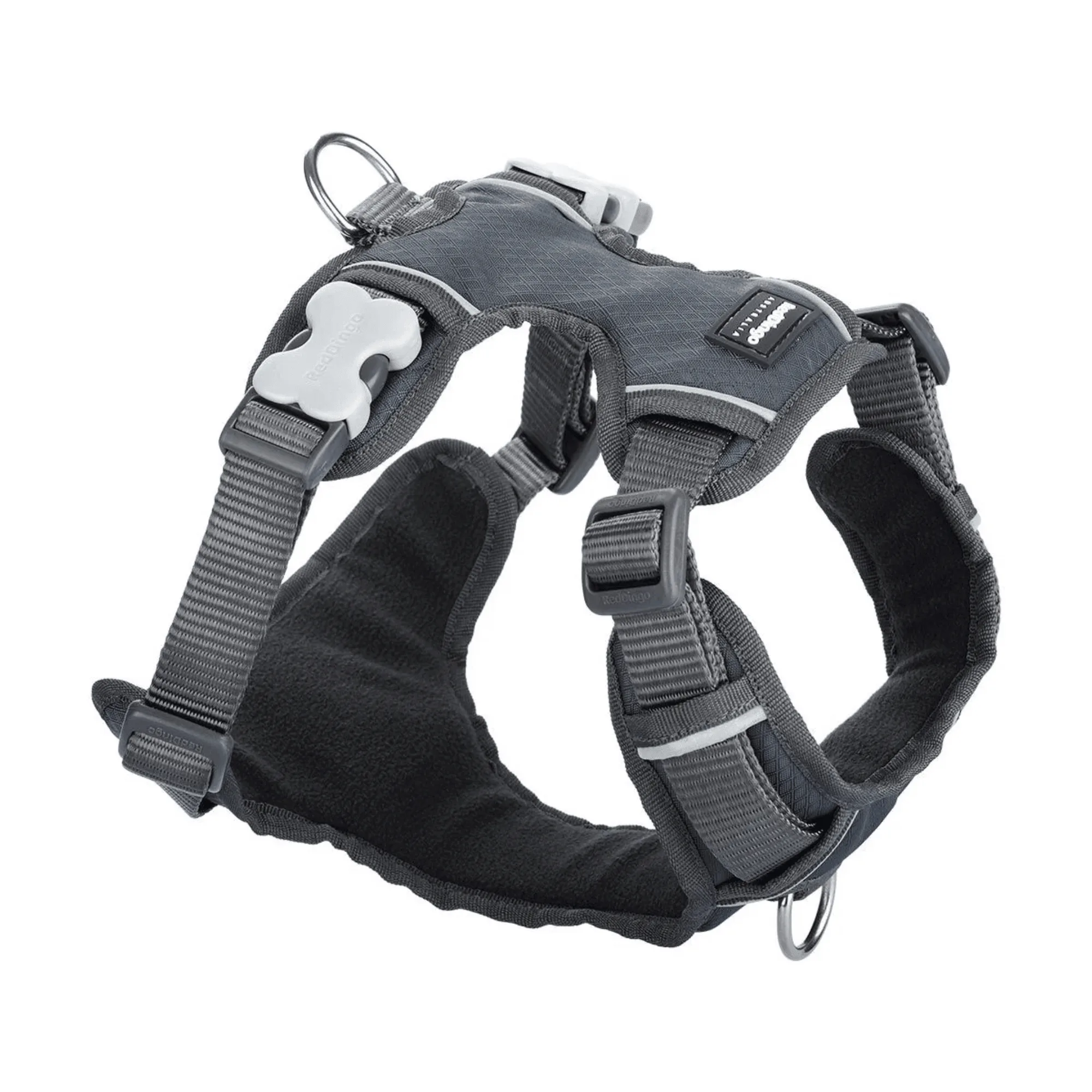 Red Dingo Padded Cool Grey Dog Harness