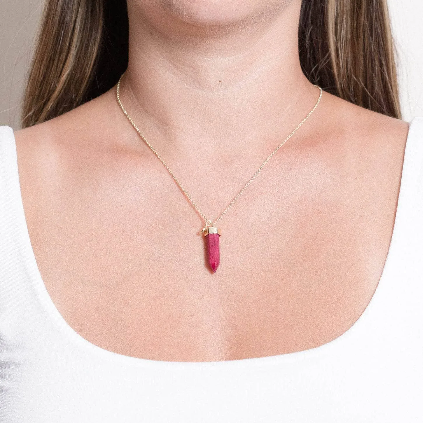 RUBY CRYSTAL POINT NECKLACE