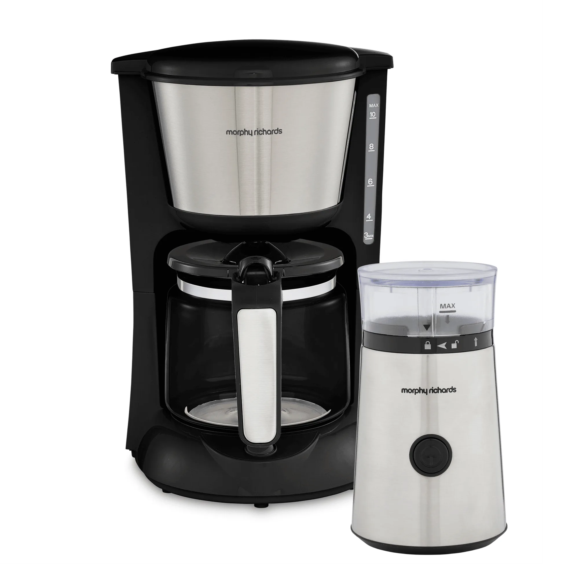 طقم ماكينة قهوة ترشيح Equip ومطحنة قهوة Brew & Blend