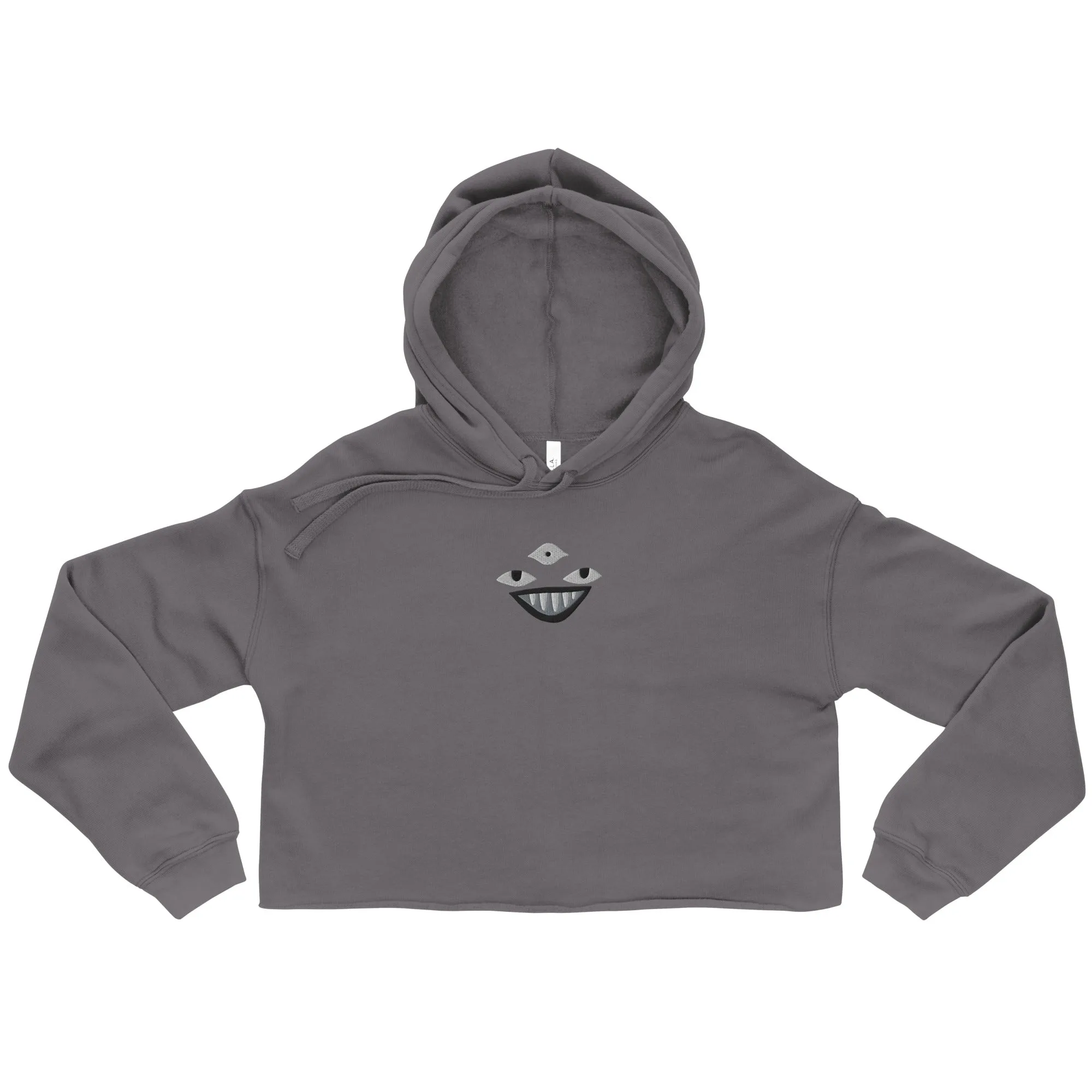 REZIE zwart - cropped hoodie met ruwe zoom en borduursel