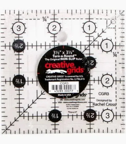 Creative Grids Quilt Ruler 3-1/2in x 3-1/2in Square – CGR3