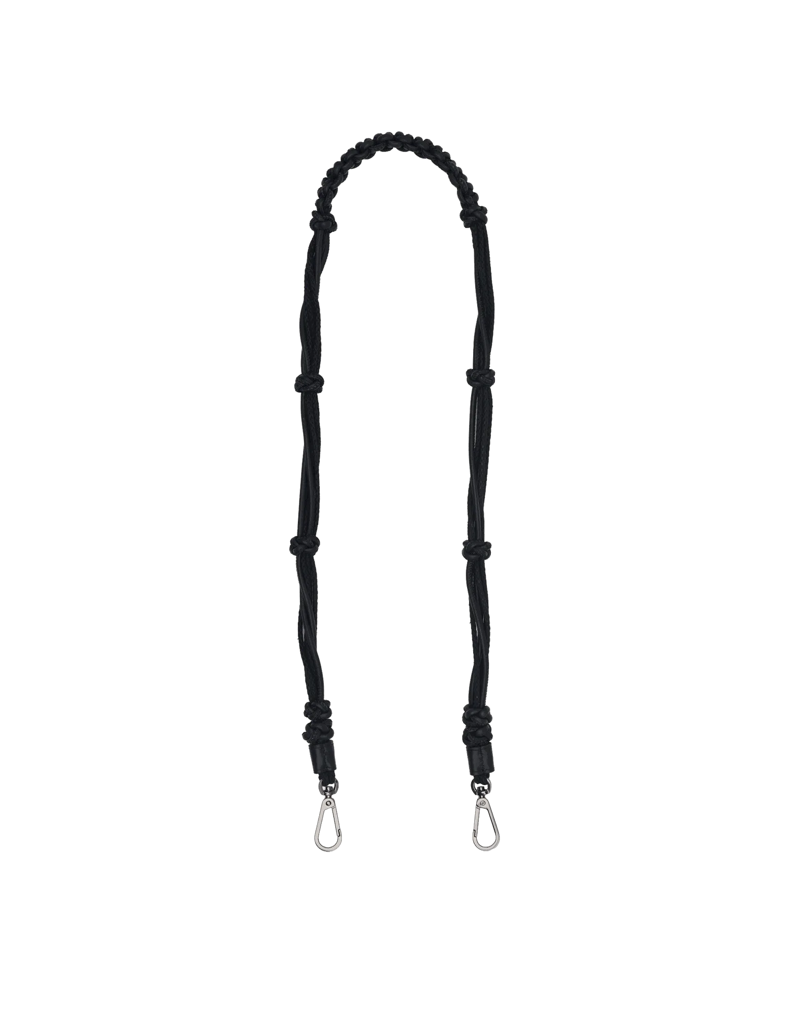 Tracolla lunga annodata | Noir liscio/Gunmetal
