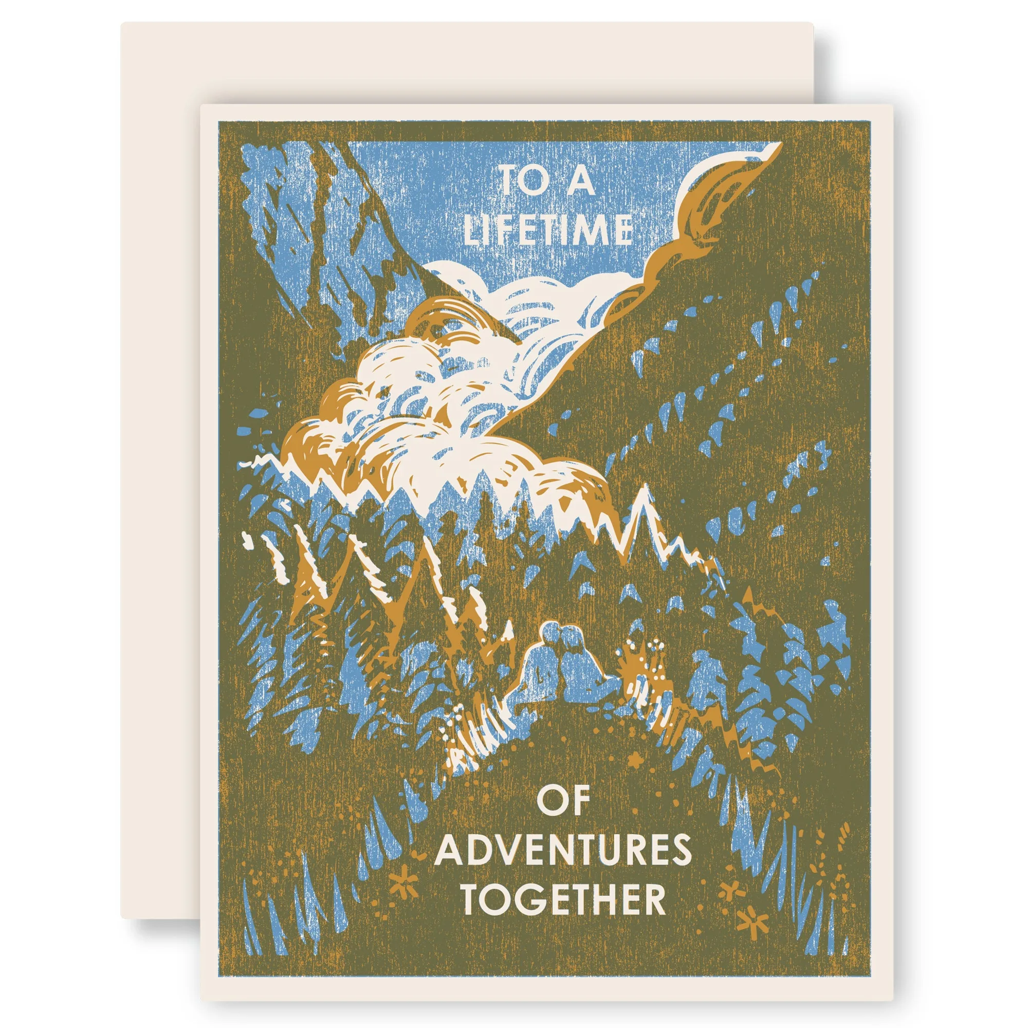 Tarjeta impresa Letterpress Toda una vida de aventuras