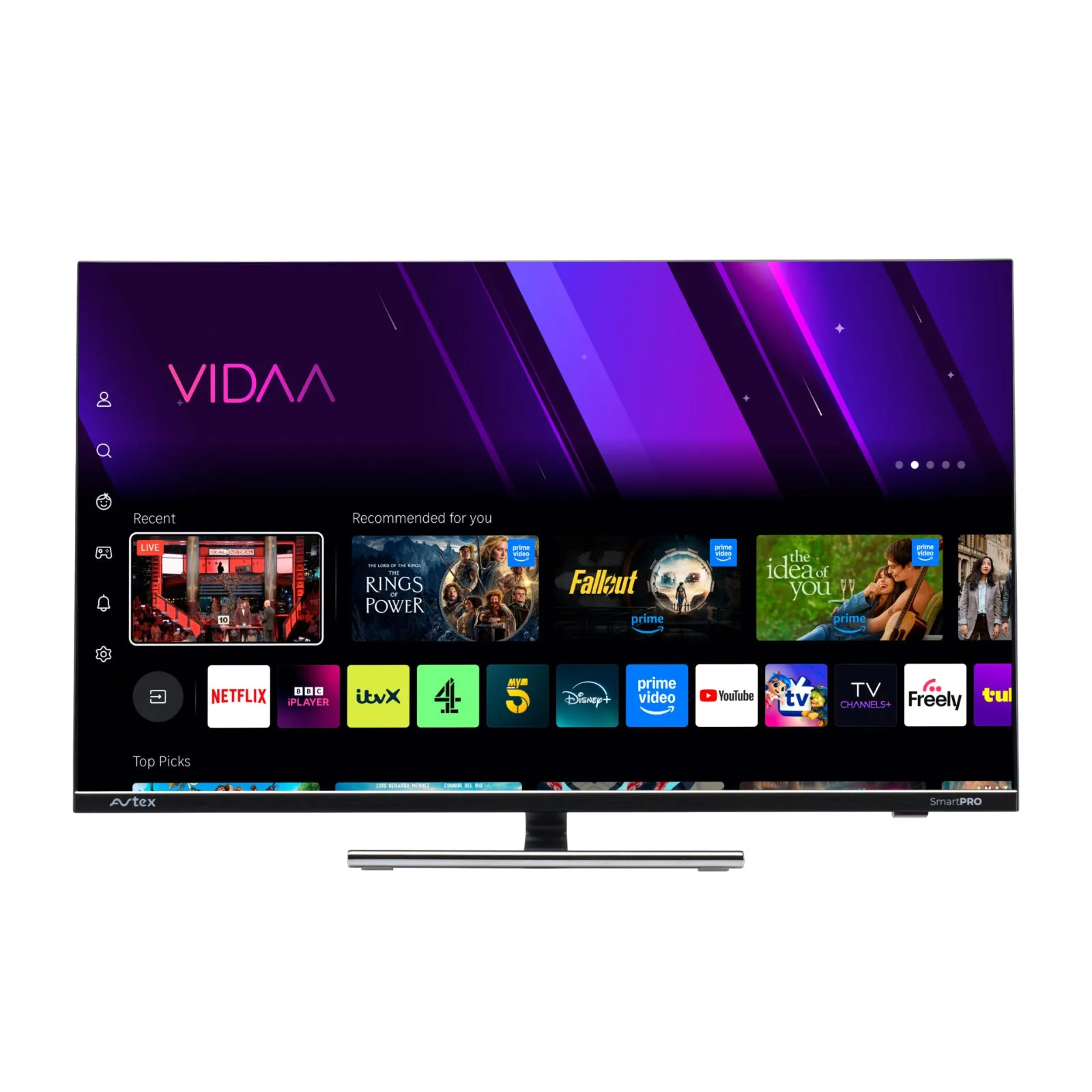 Avtex SmartPRO 23.8" HD TV 12v Freely Television Satellite Decoder Apps Wi-Fi