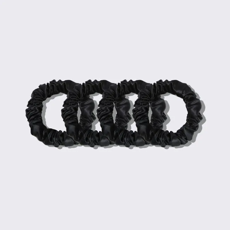 22 Momme 2,5 cm Seidenhaarschleife Scrunchy 4er-Set