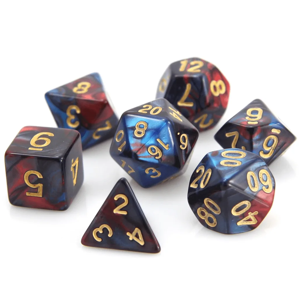 Set 7pc RPG - Marmo Rosso e Blu
