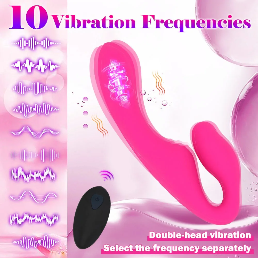 Brinquedos Sexuais Femininos Strapon Dildo - Dildo Realista de Ponto G Sem Alças com Vibrador para Estimulação Anal Clitoriana com 10 Vibrações Intensas e Controlo Remoto, Brinqued