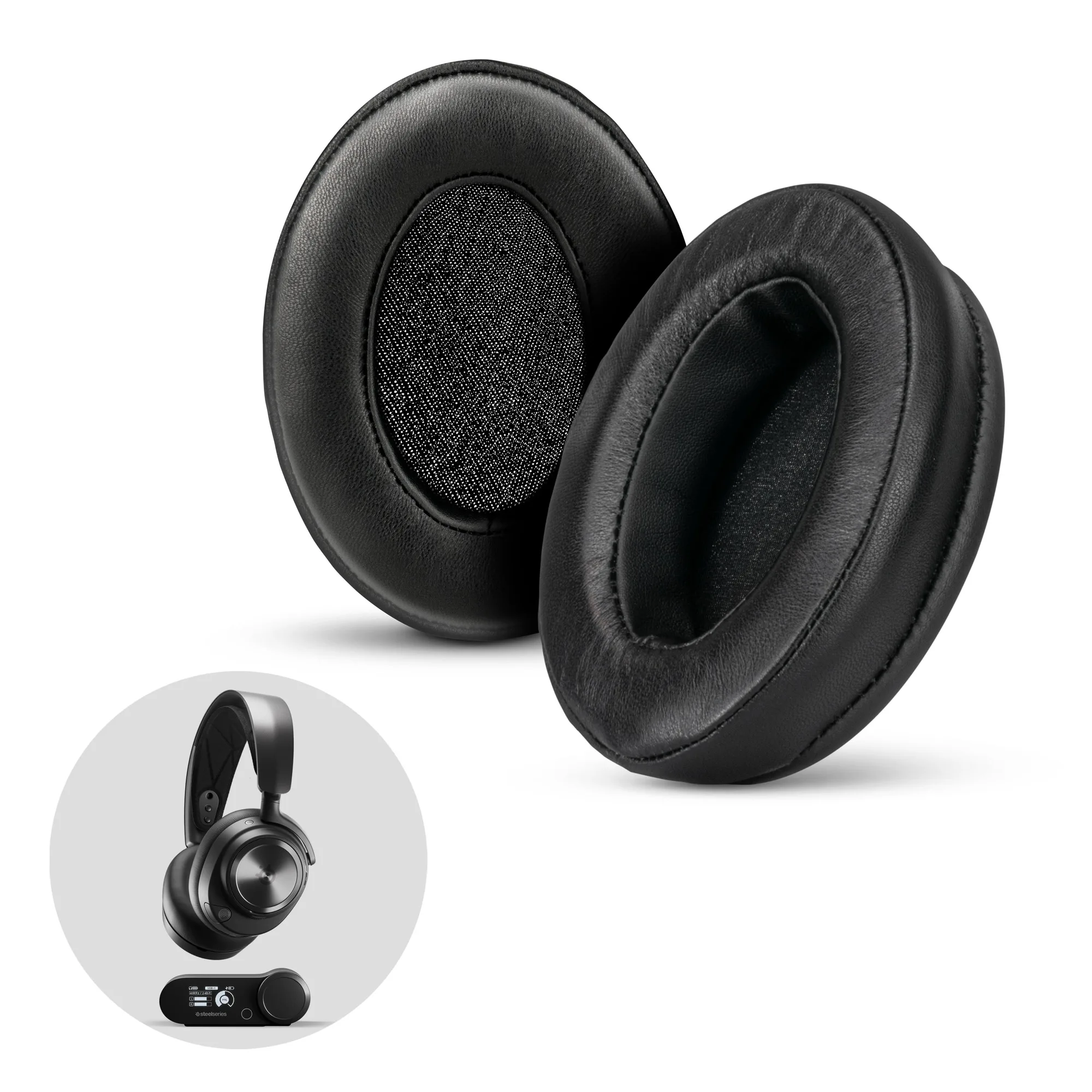 Almohadillas de piel de oveja para auriculares Steelseries Arctis Nova Pro Wireless, Nova Pro Omni y Nova Elite - espuma viscoelástica con piel de oveja genuina suave