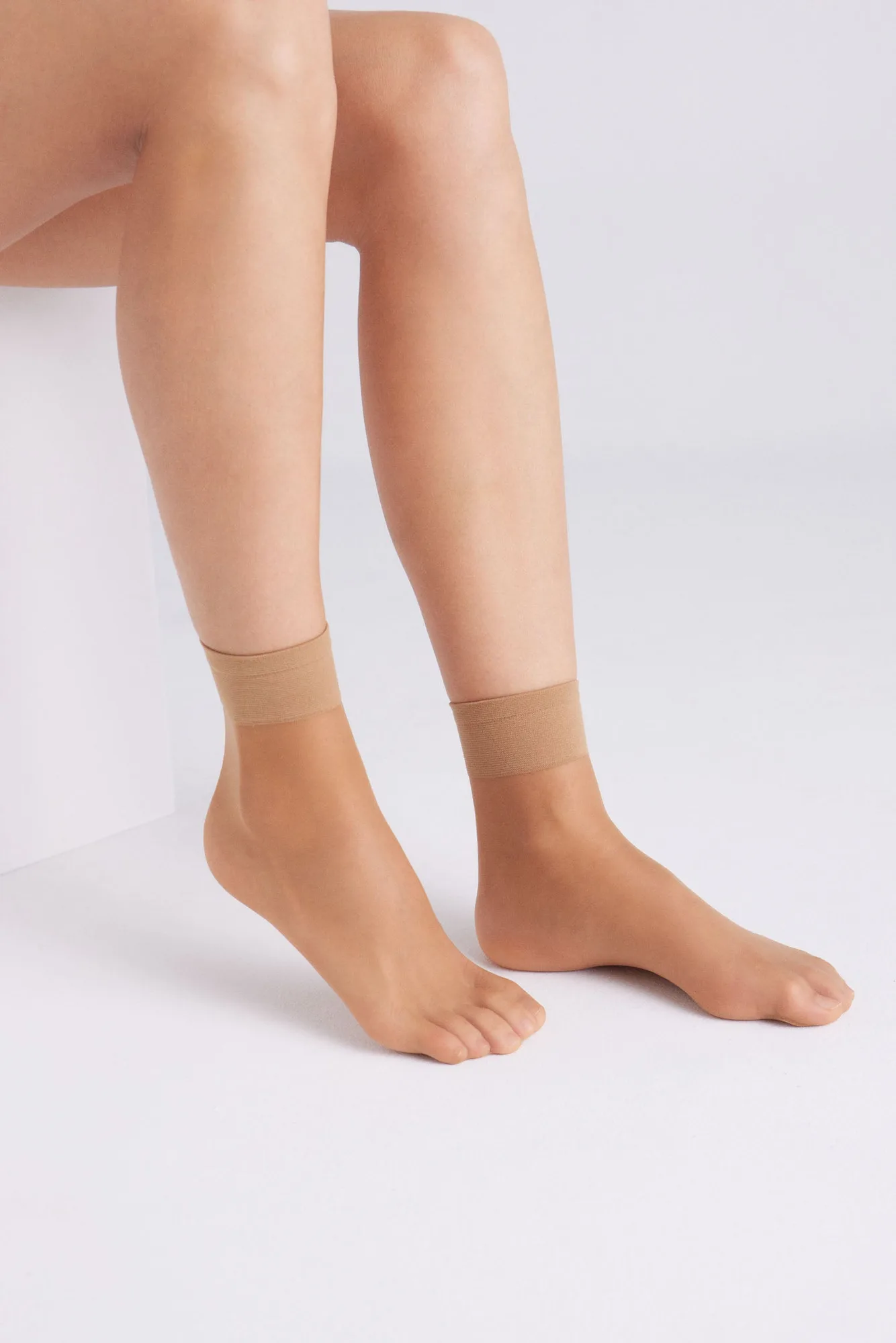 Pack 2 calcetines tobilleros puño antipresión 10 denier