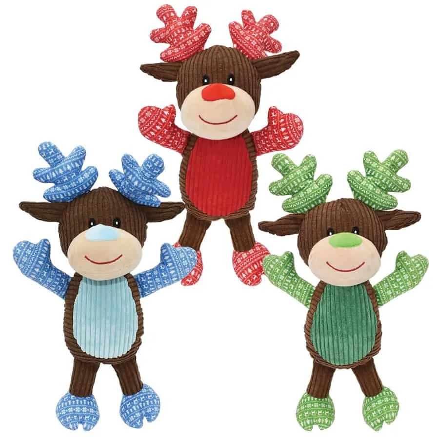 Multipet Corduroy Reindeer Christmas Dog Toy