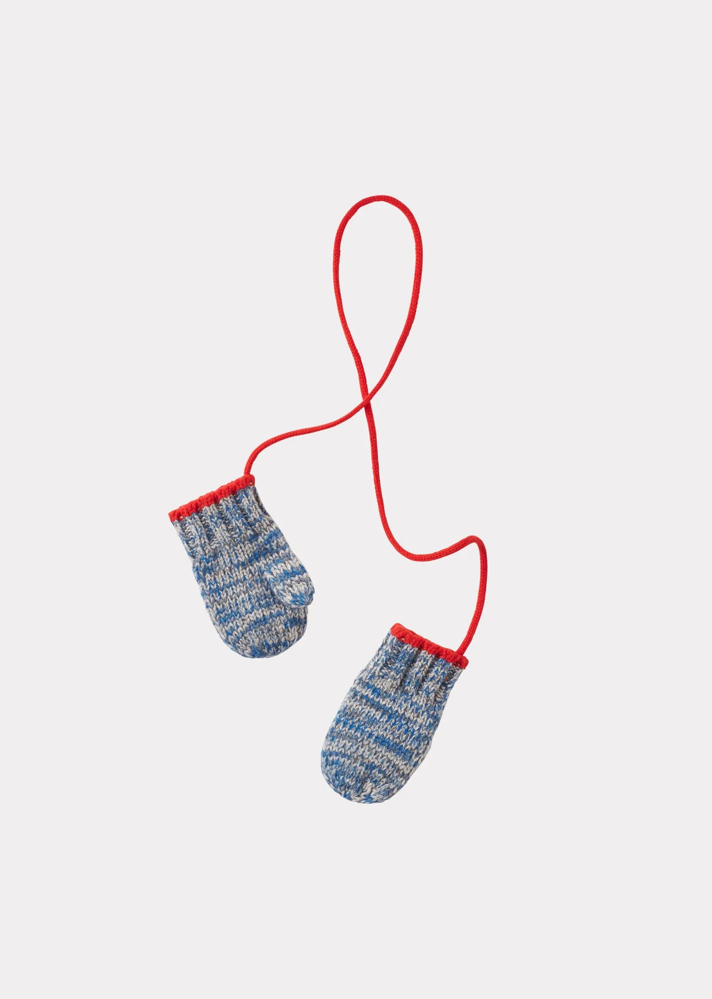 OLAN BABY MITTENS - BLUE/ GREY MOULINE