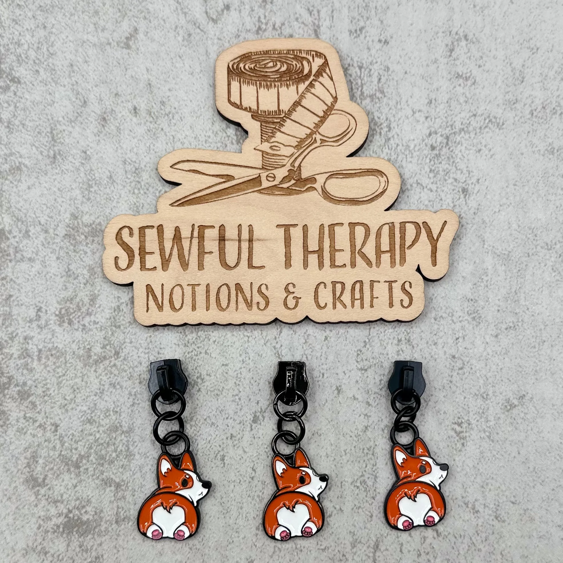 #5 Corgi Love Enamel Zipper Pulls (Pack of 3)