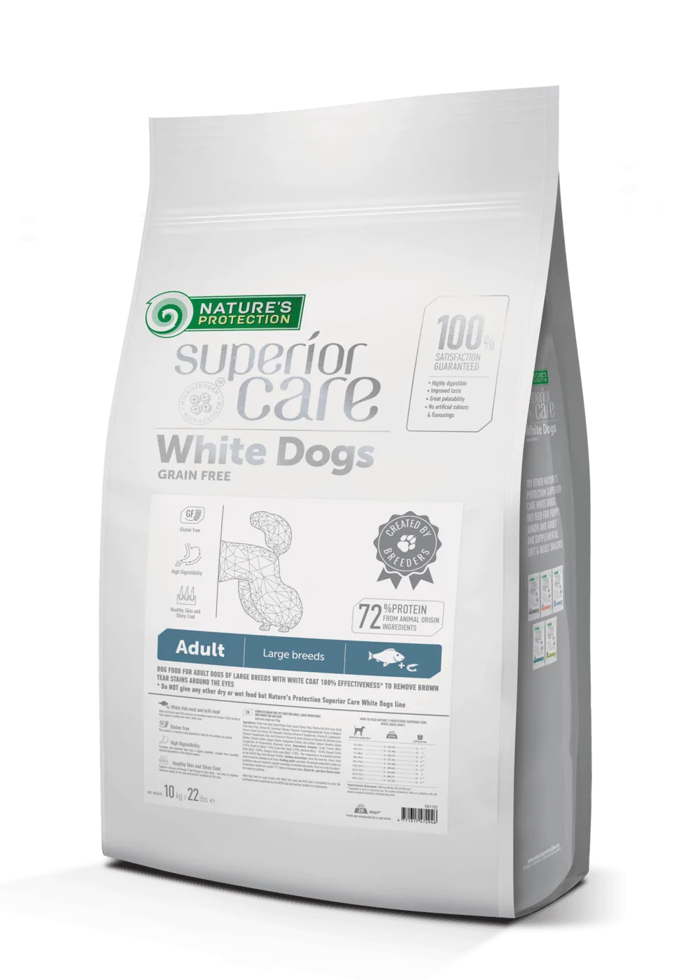 Adult Dogs Food for Light Coat Large Breeds with White Fish