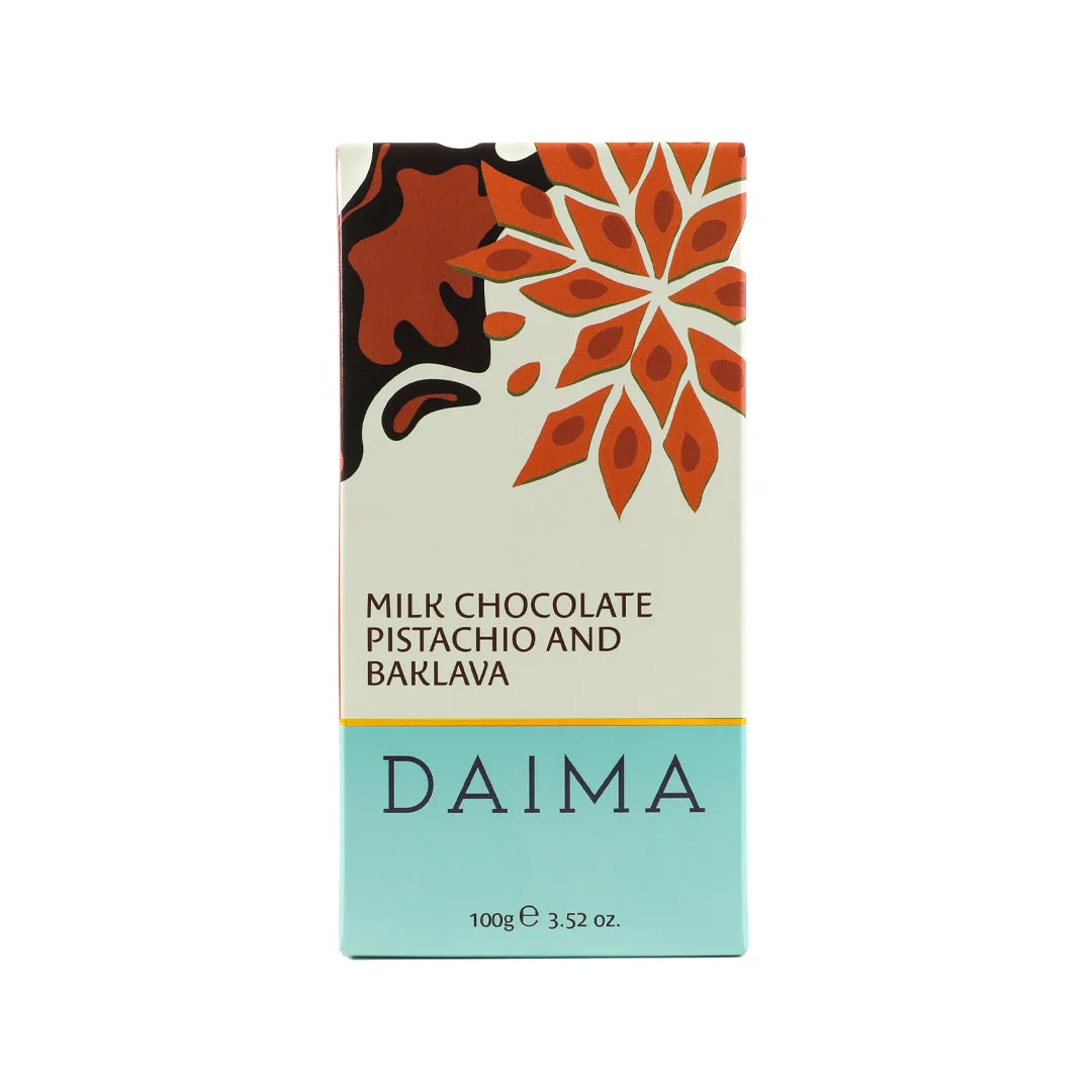 Barra de baklava de pistáchio com chocolate de leite Daima: FAQ