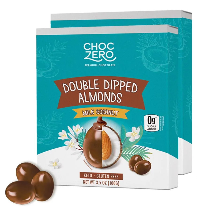 Amêndoas com Coco Cobertas de Chocolate de Leite