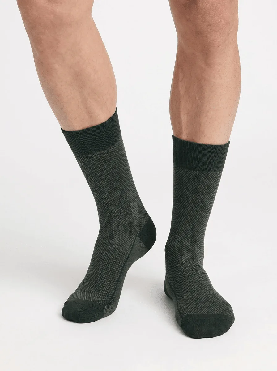 Chaussettes homme coton vert écossais La Mode