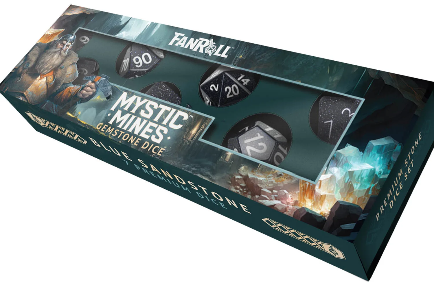 Set de dés poly 16mm Mystic Mines : Pierre bleue