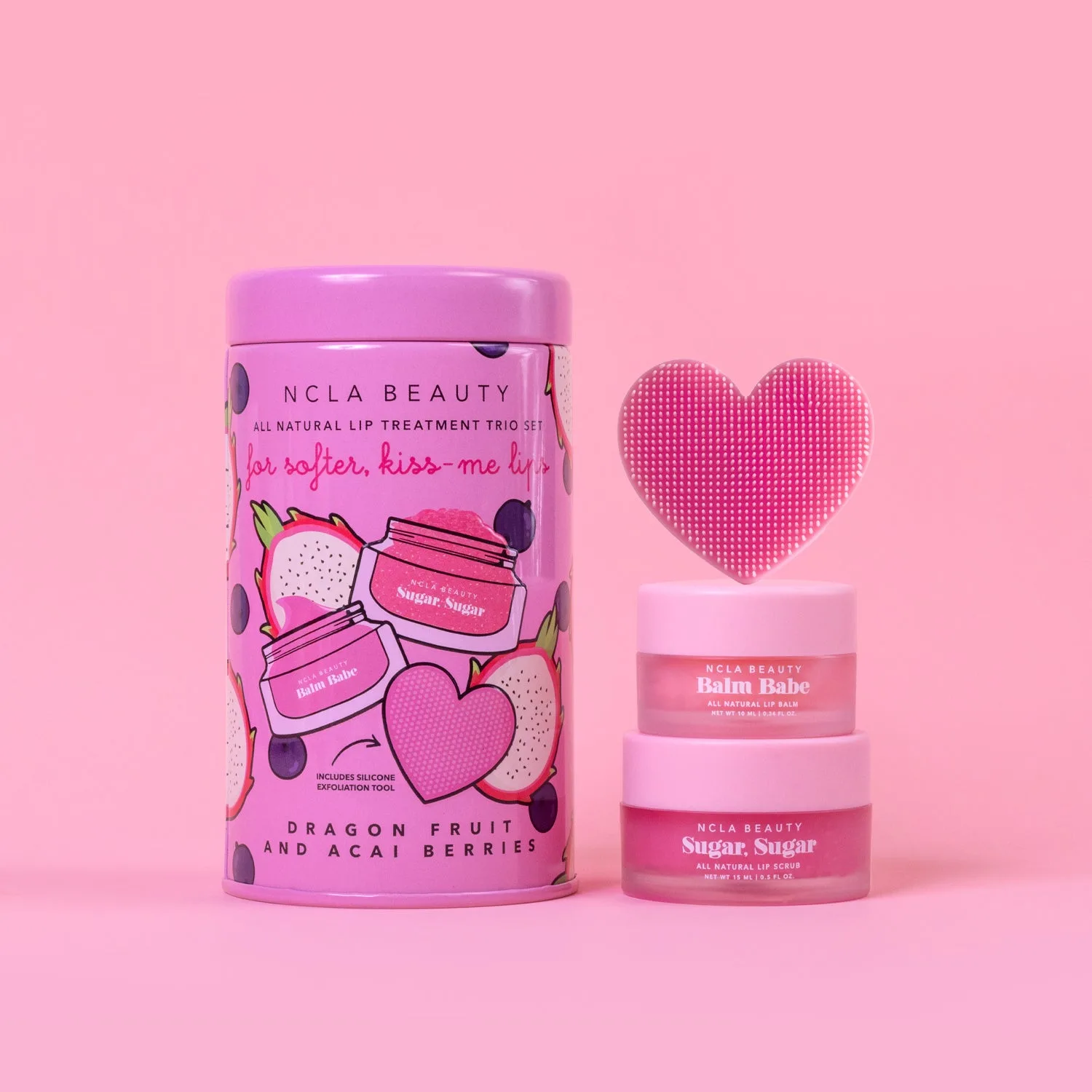 Dragonfruit Acai Berries Lip Care Set + Lip Scrubber