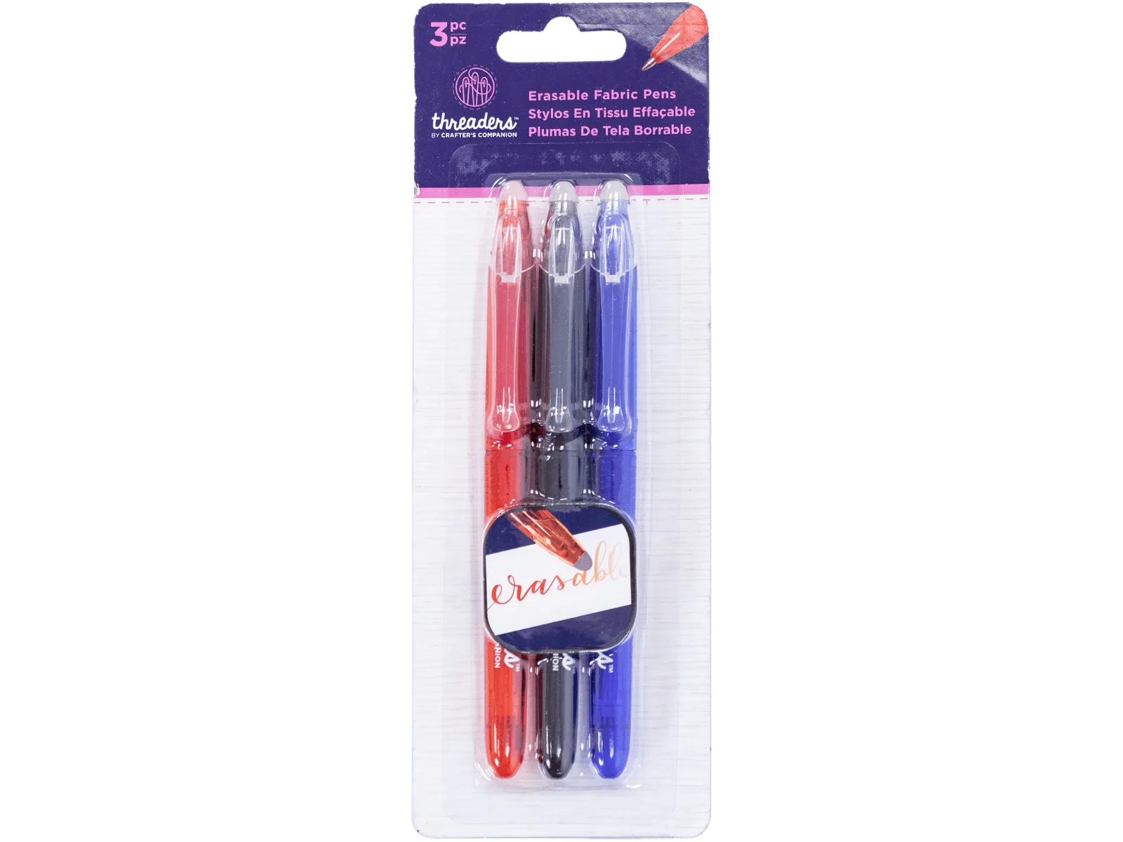 Threaders Erasable Fabric Pens - 3pk