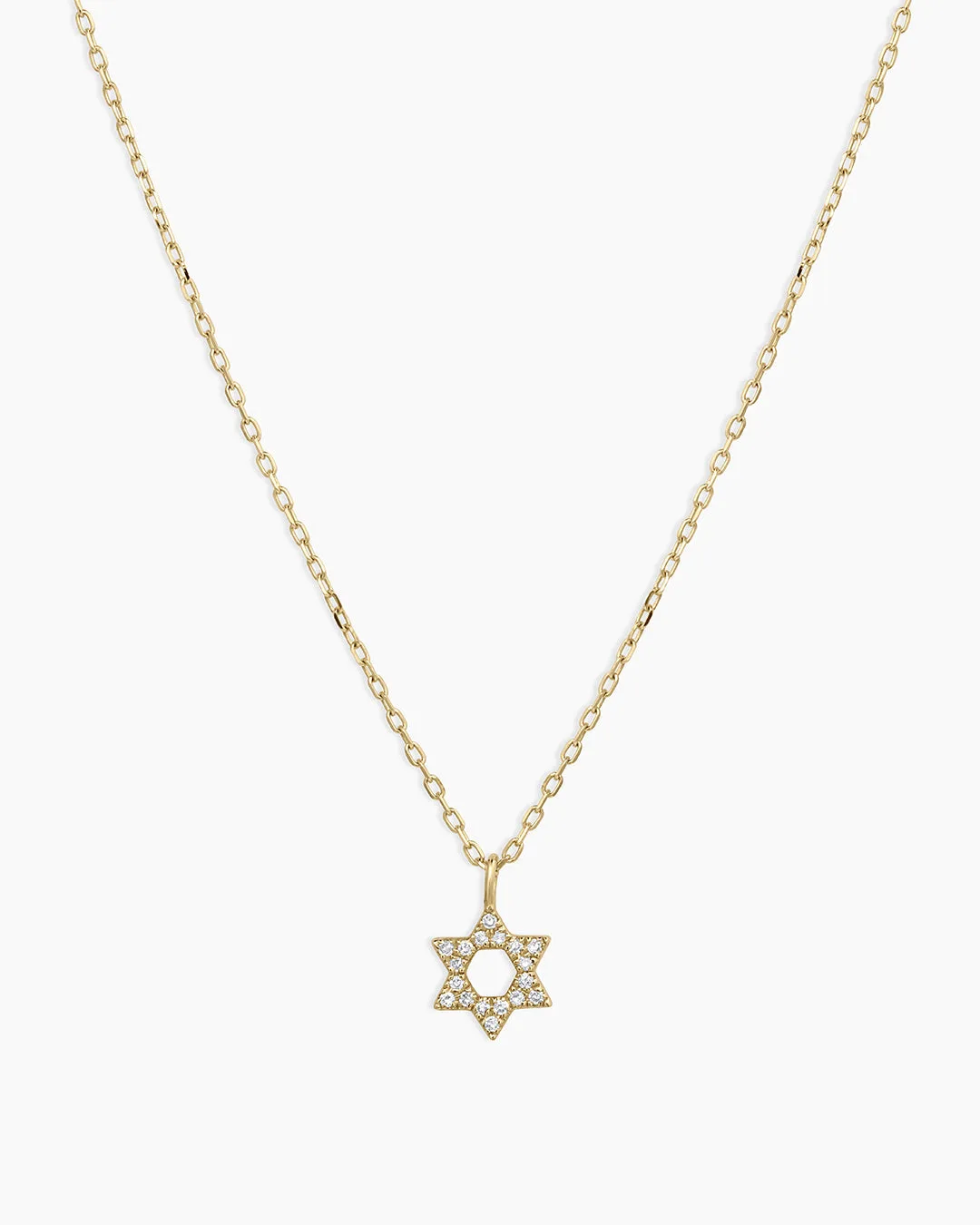 14K Diamond Star of David Necklace