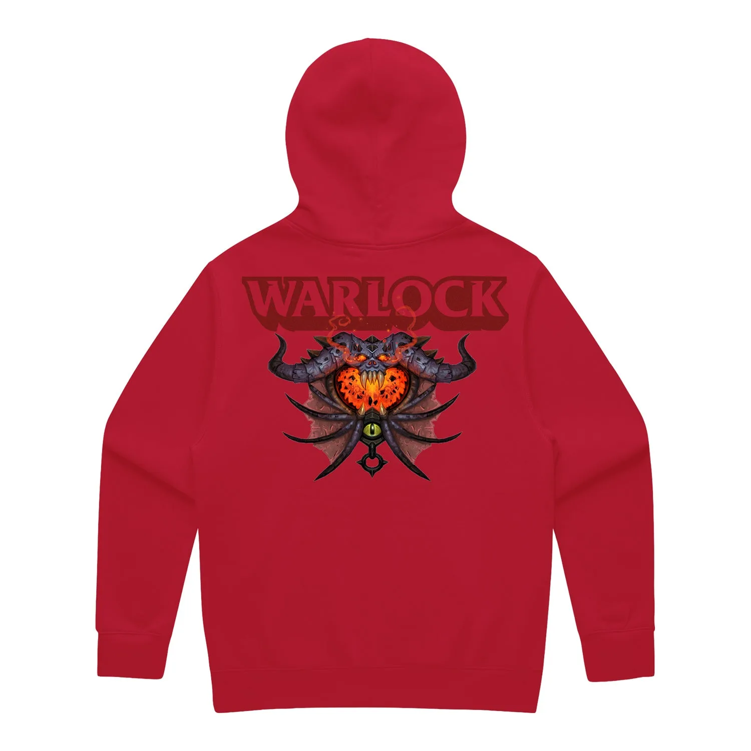 World of Warcraft Warlock Crest Red Pullover Hoodie