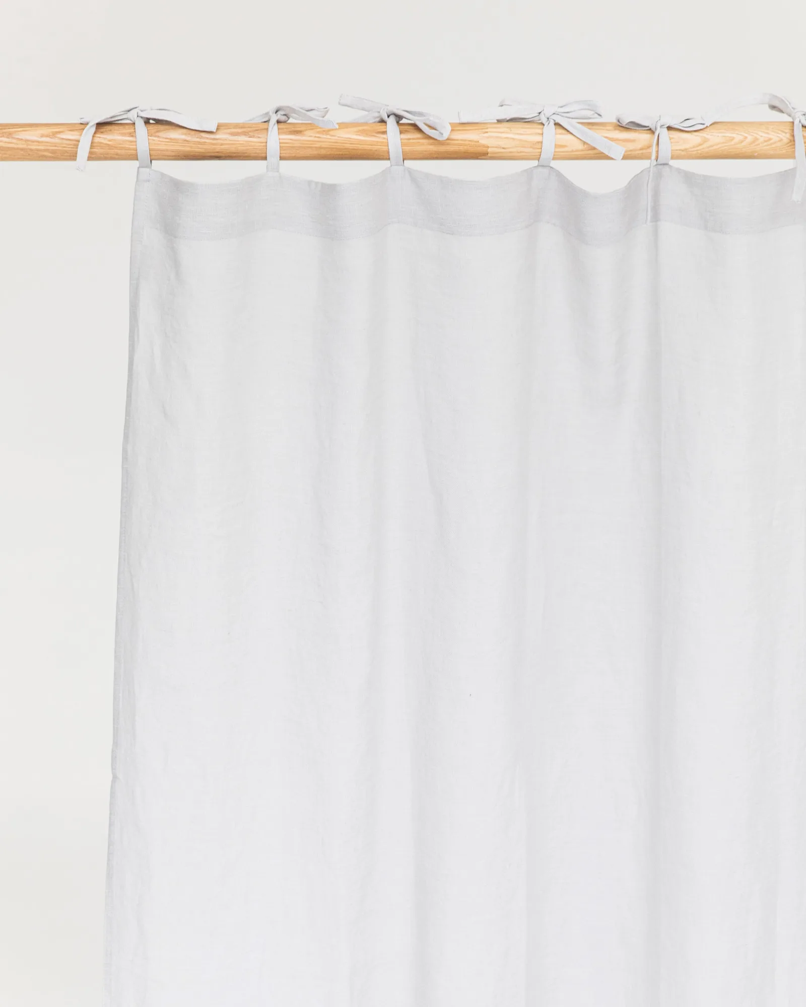 Tie top linen curtain panel (1 pcs) in Light gray