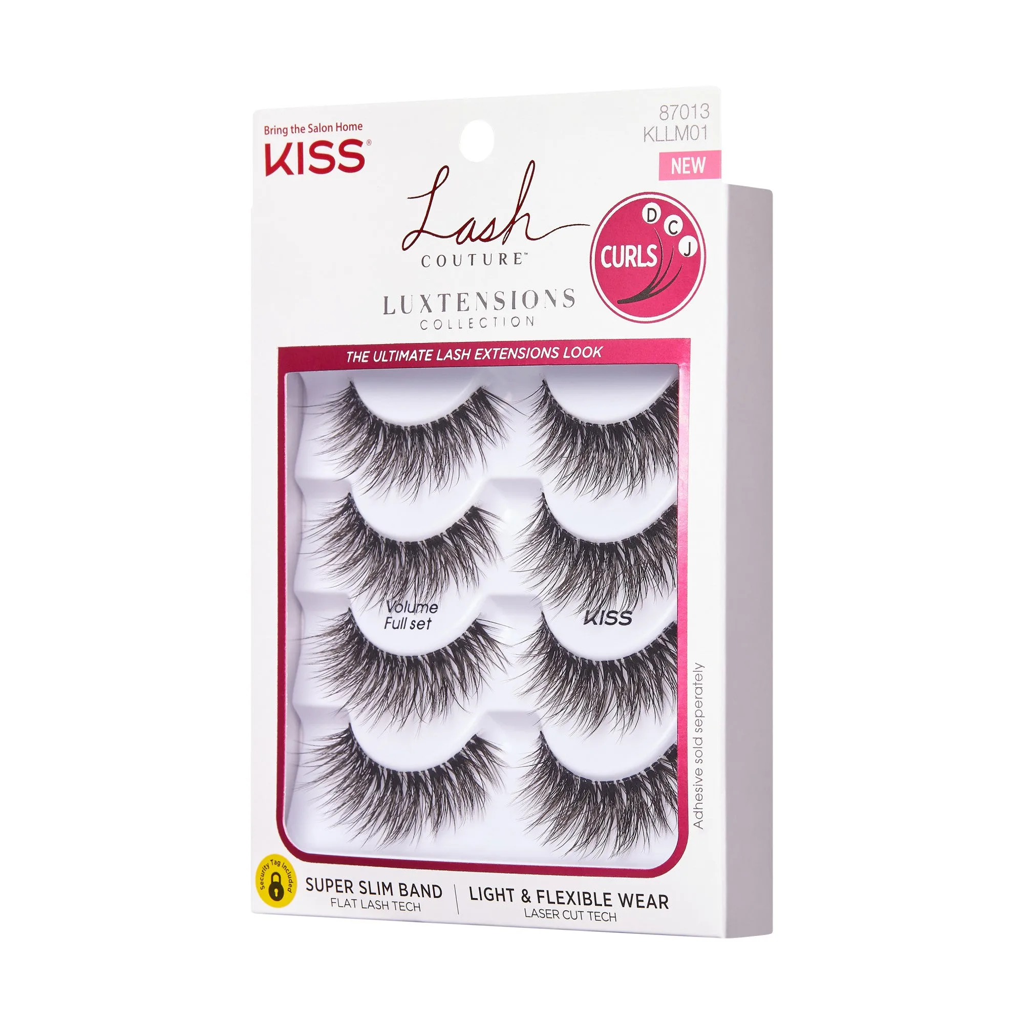 Kiss Lash Couture LuXtensions Pestañas Postizas Multipack - Volumen Juego Completo | 4 Pares, Pestañas de Tira, 14 mm