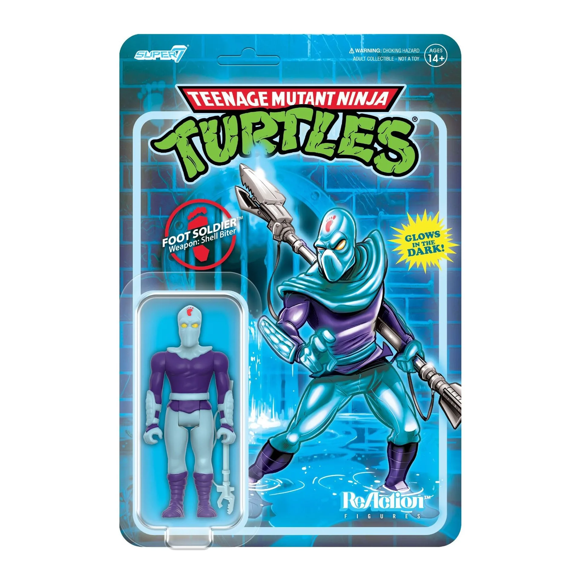 Teenage Mutant Ninja Turtles ReAction Figures - Foot Soldier (Blue Glow)