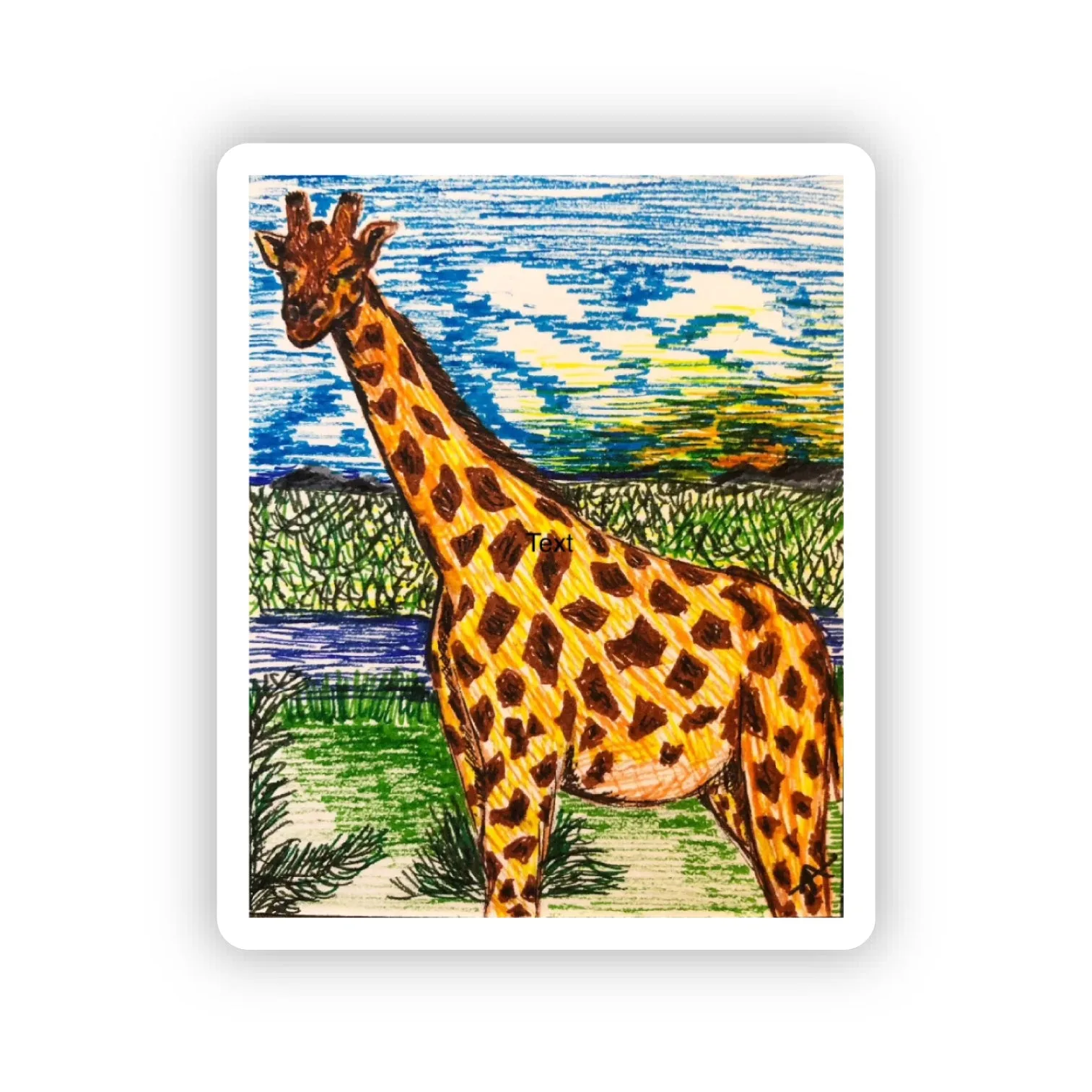 Autocolante Girafa