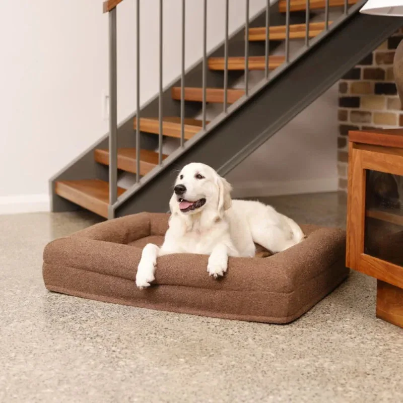 Memory Foam Dog Bed - Bouclé Cocoa