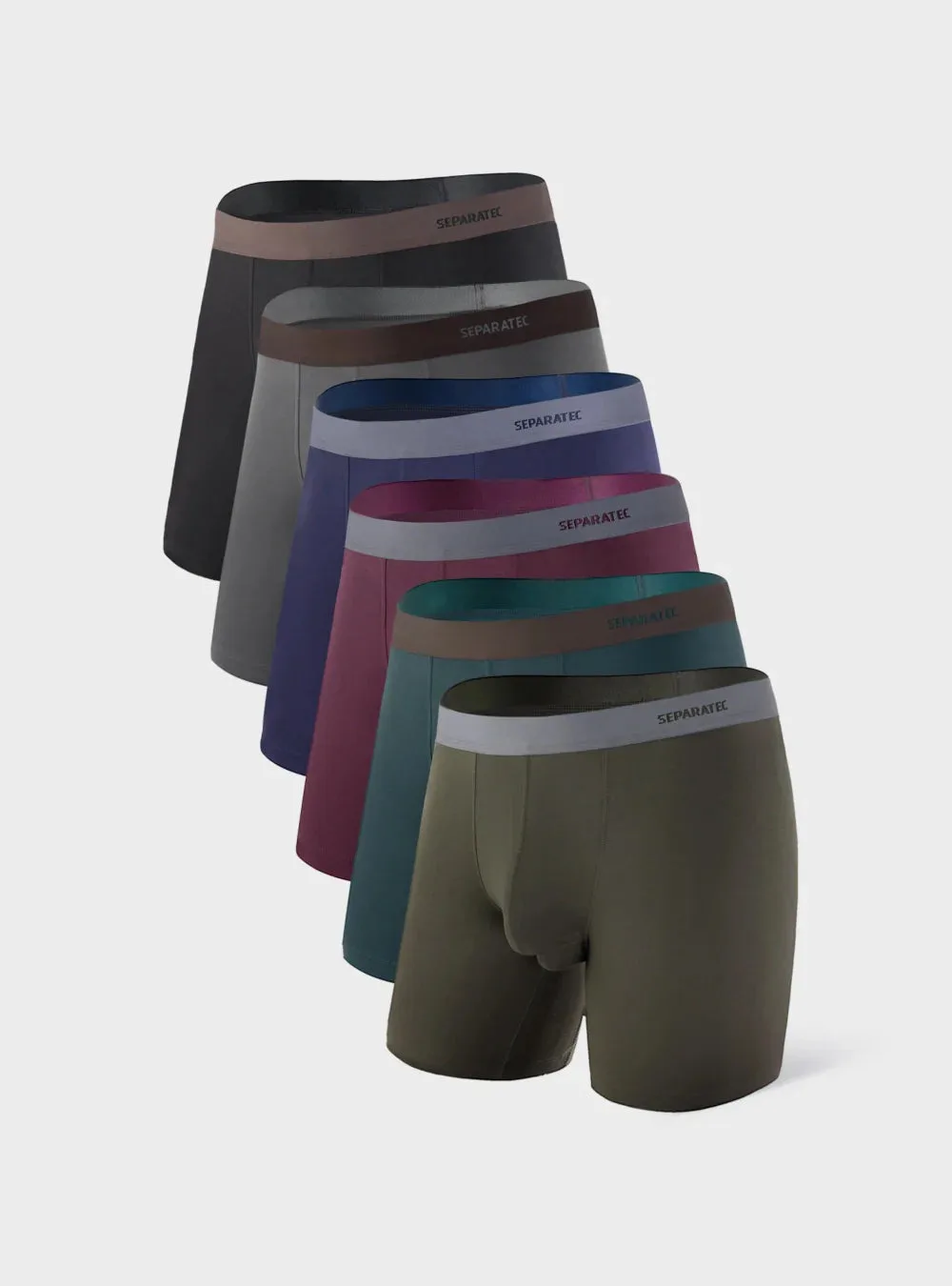Boxer briefs de raiom de bambu coloridos, 6 unidades