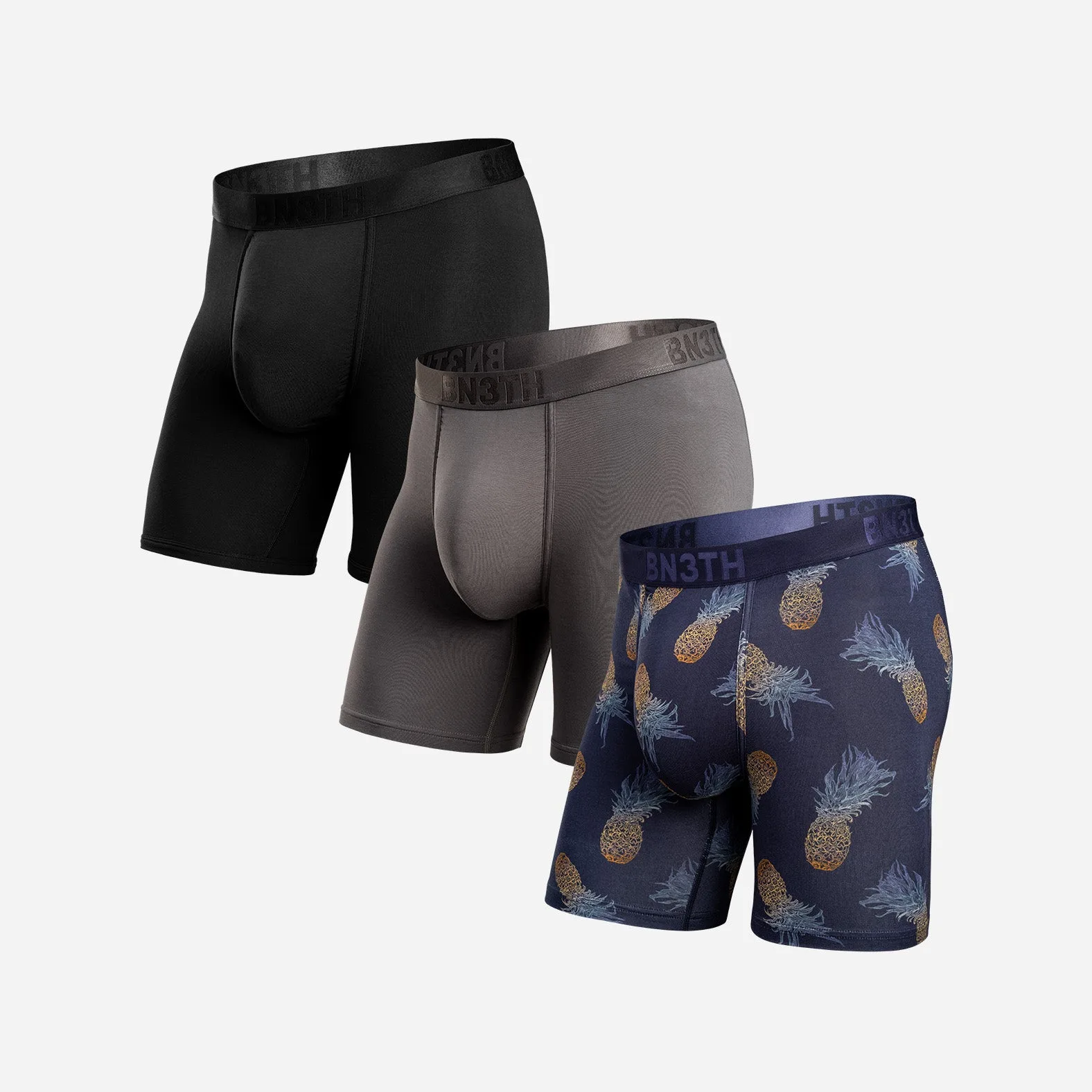 Classic Icon Boxer Brief Bundle: Black/Gargoyle/Pineapple Ombre-Dark Navy 3-Pack
