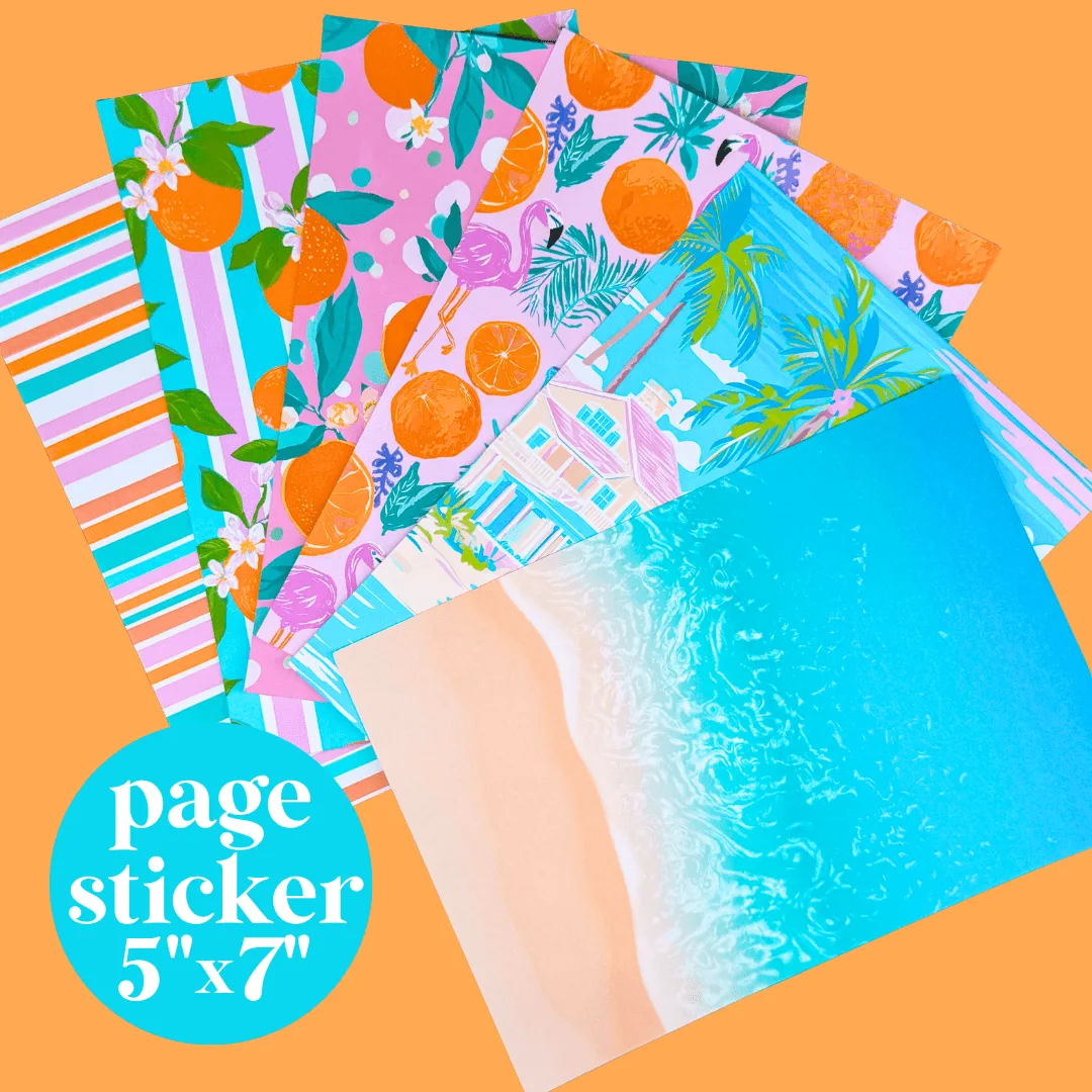 Journaling Paper Sticker - 5x7 Full Page Background Stickers (Florida)