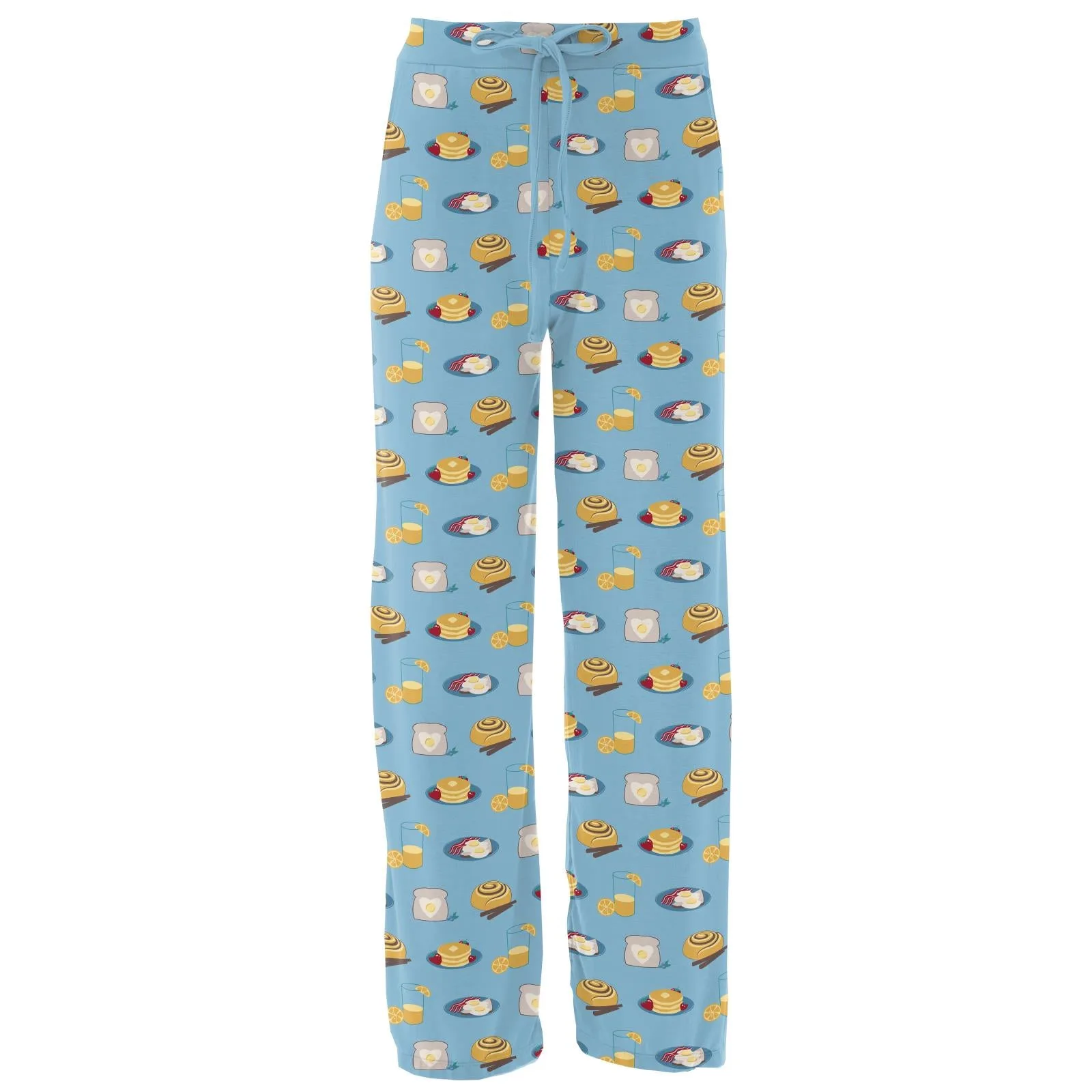 Women's Print Lounge Pants in Seaside Blue Breakfast in Bed