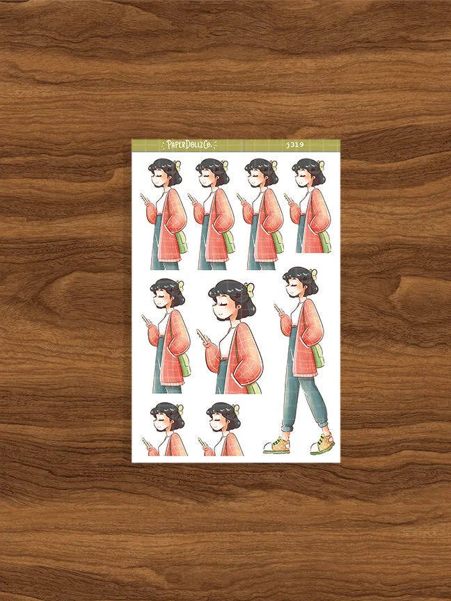 طالب مجتهد المدرسة رائعة ملصقات مخطط Paperdollzco | J319