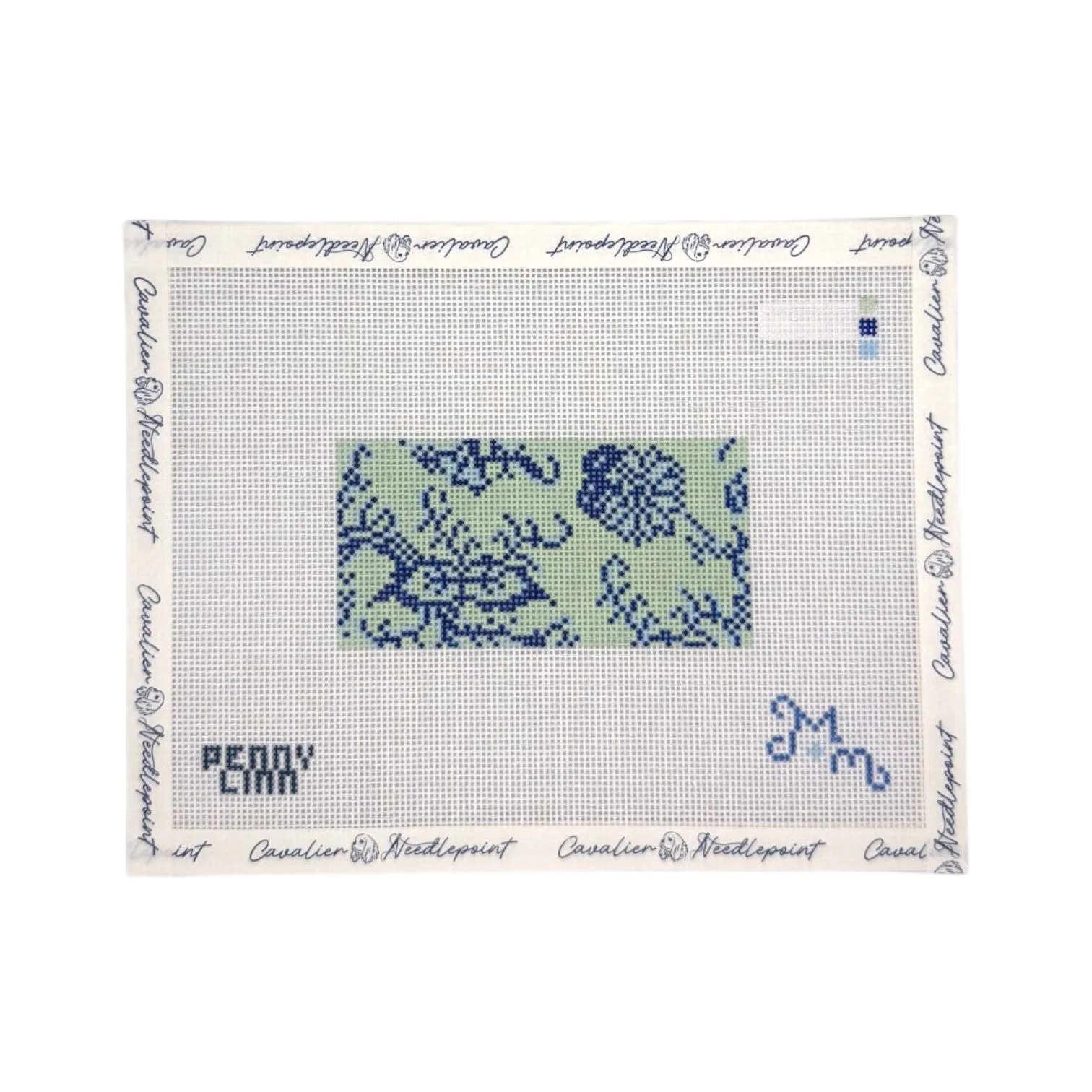 Blue and Green Floral Rectangle